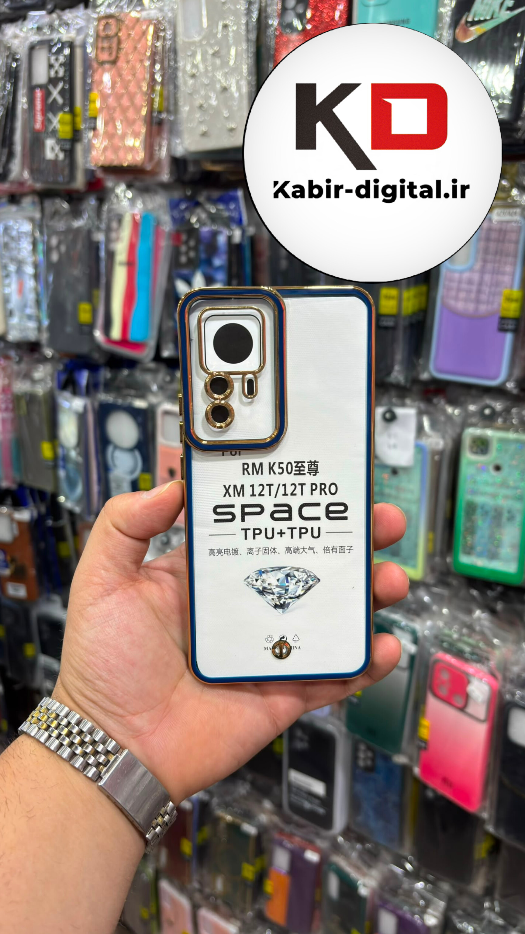قاب گوشی MI 12T / MI 12 T Pro / Redmi K50 شیائومی طرح الکتروپلیتینگ ژله ای شفاف اورجینال یونیک کیس Unique Case محافظ لنز دار گلسی طلایی