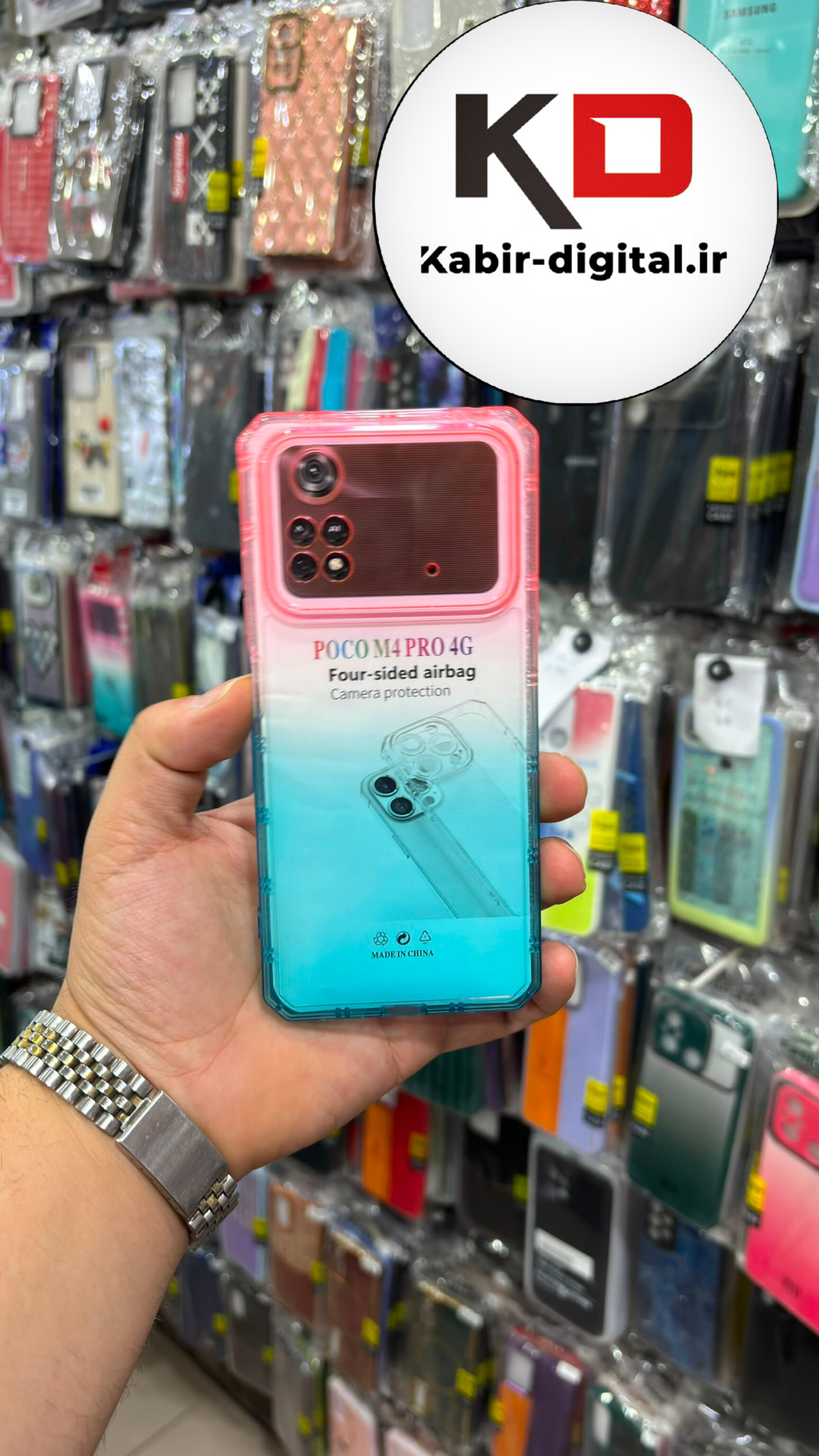 قاب گوشی POCO M4 pro شیائومی سیلیکونی طرح دو رنگ ژله ای شفاف ایربگ دار کپسولی محافظ لنز دار
