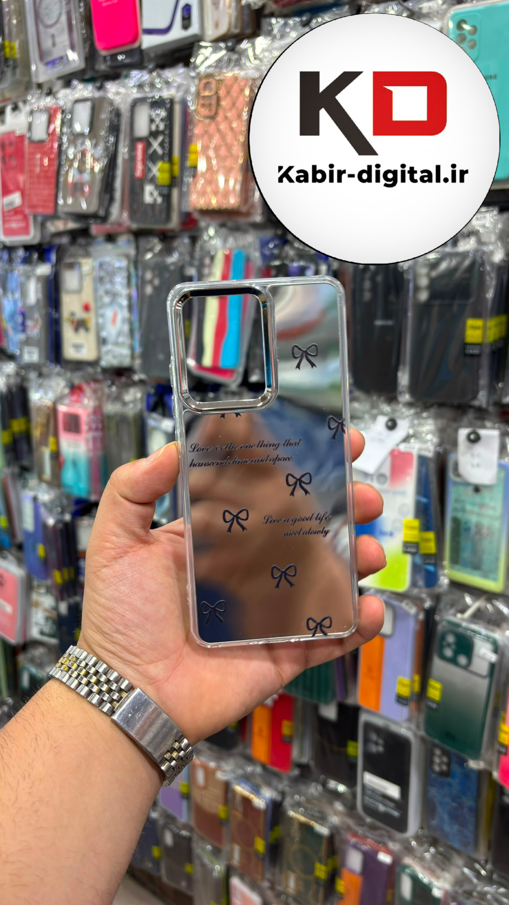 قاب گوشی Poco X7 pro / Redmi turbo 4 5G شیائومی طرح آینه ایی اورجینال محافظ لنز دار رنگ نقره ای