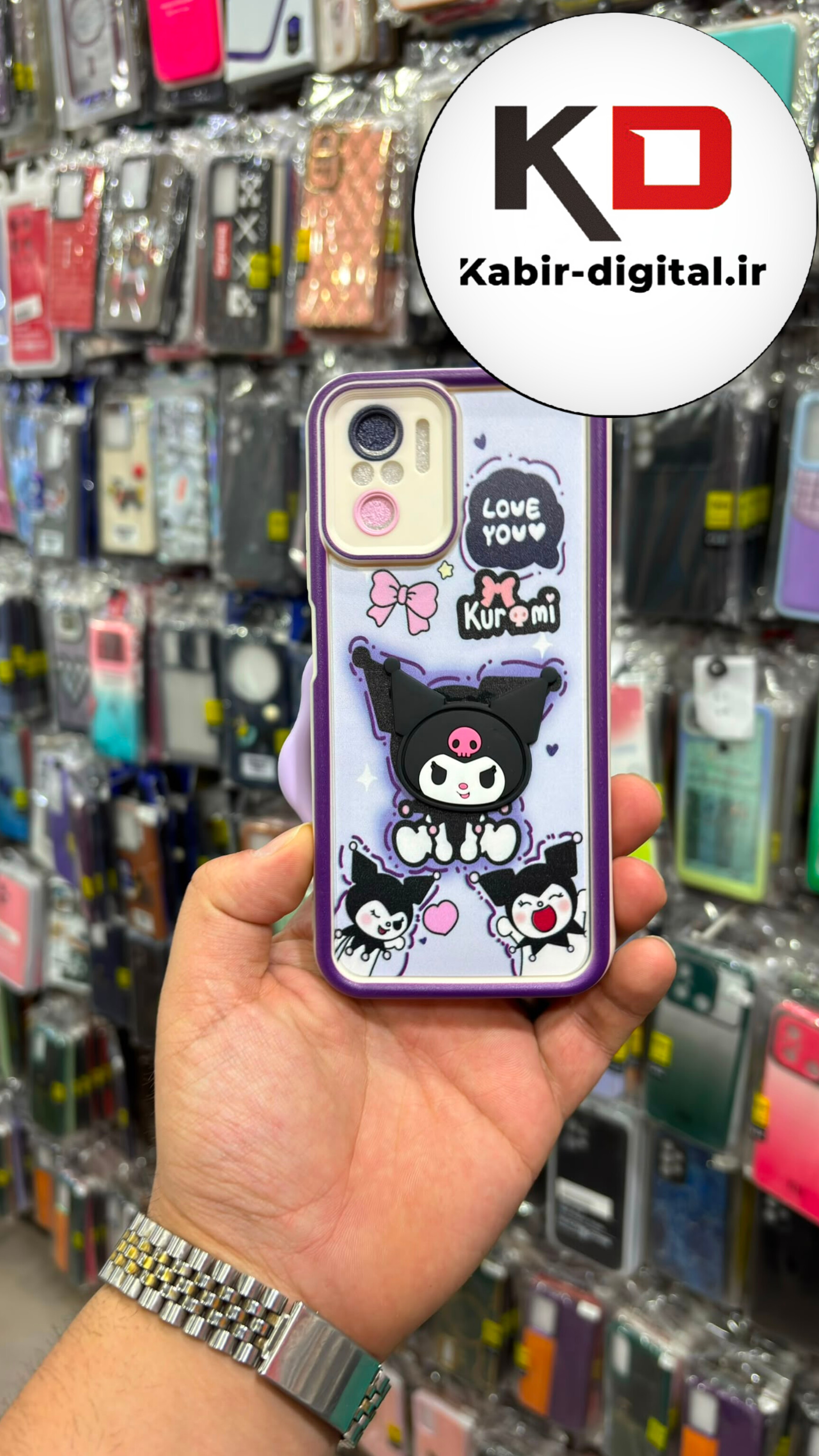 قاب گوشی Redmi Note 10 / Note 10S/ poco m5s شیائومی سیلیکونی Solid Case عروسکی برجسته طرح کرومی لنز رنگی دستبند دار مچی