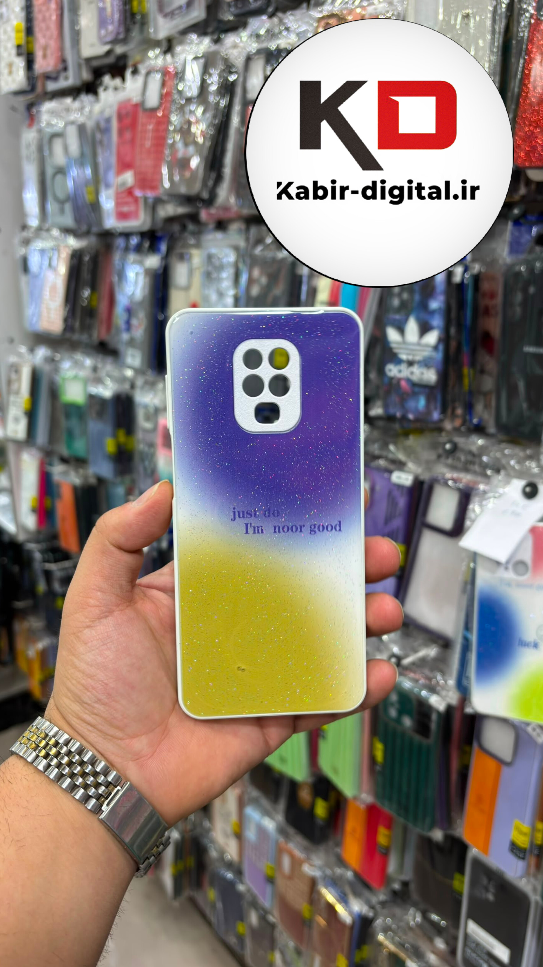 قاب گوشی Redmi Note 9s / Note 9 pro شیائومی پشت گلس شیشه‌ای براق اکلیلی محافظ لنزدار