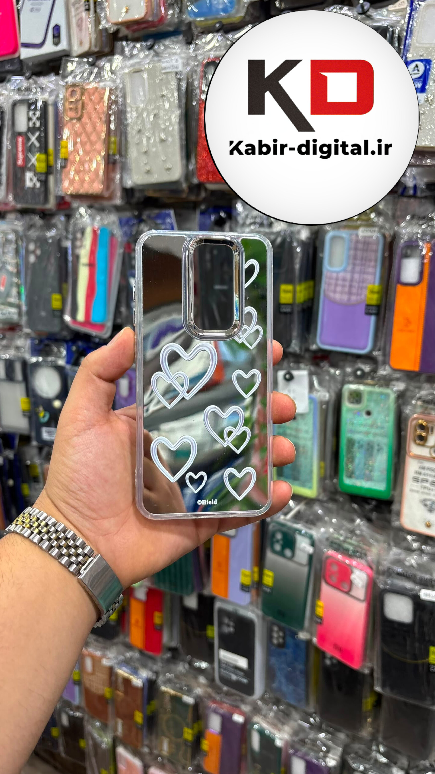 قاب گوشی Redmi Note 8 pro شیائومی طرح آینه ایی اورجینال محافظ لنز دار رنگ نقره ای قلبی