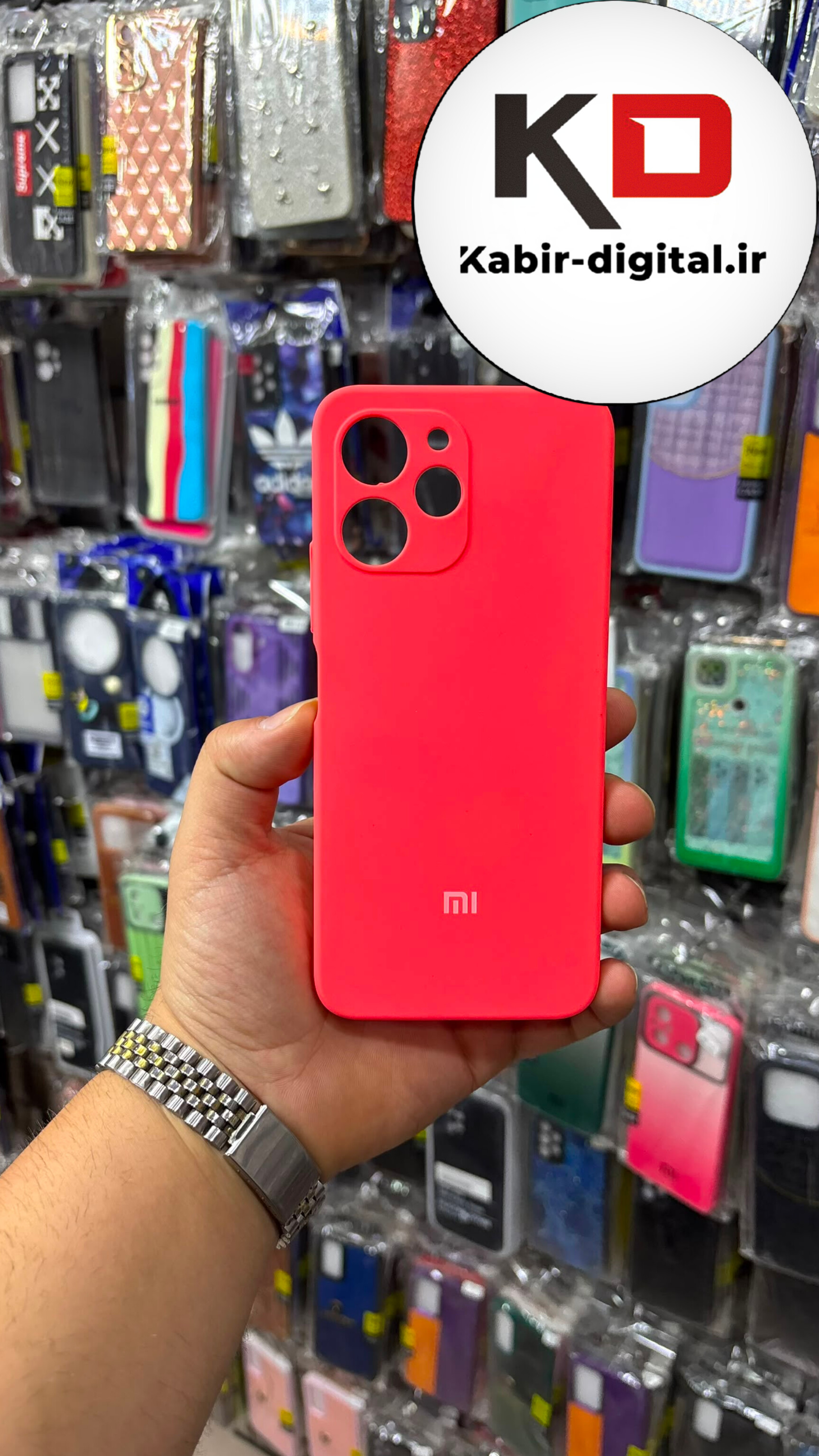 قاب گوشی Redmi 12 شیائومی سیلیکونی اورجینال درجه یک داخل پارچه محافظ لنزدار قرمز