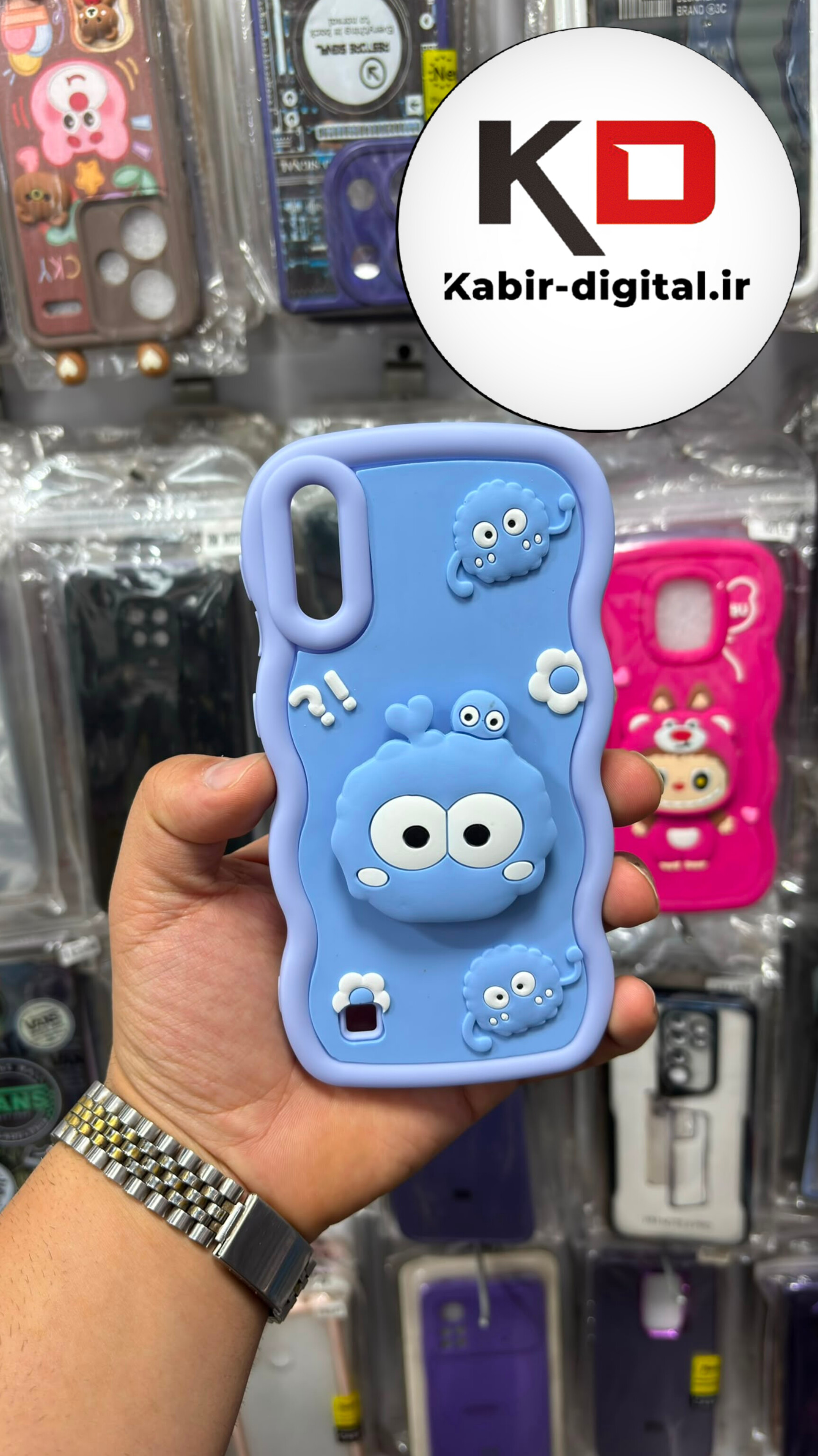 قاب گوشی Galaxy A10 /M10 سامسونگ سیلیکونی Solid Case ضد ضربه عروسکی برجسته منحنی پاپ سوکت شو محافظ لنز دار