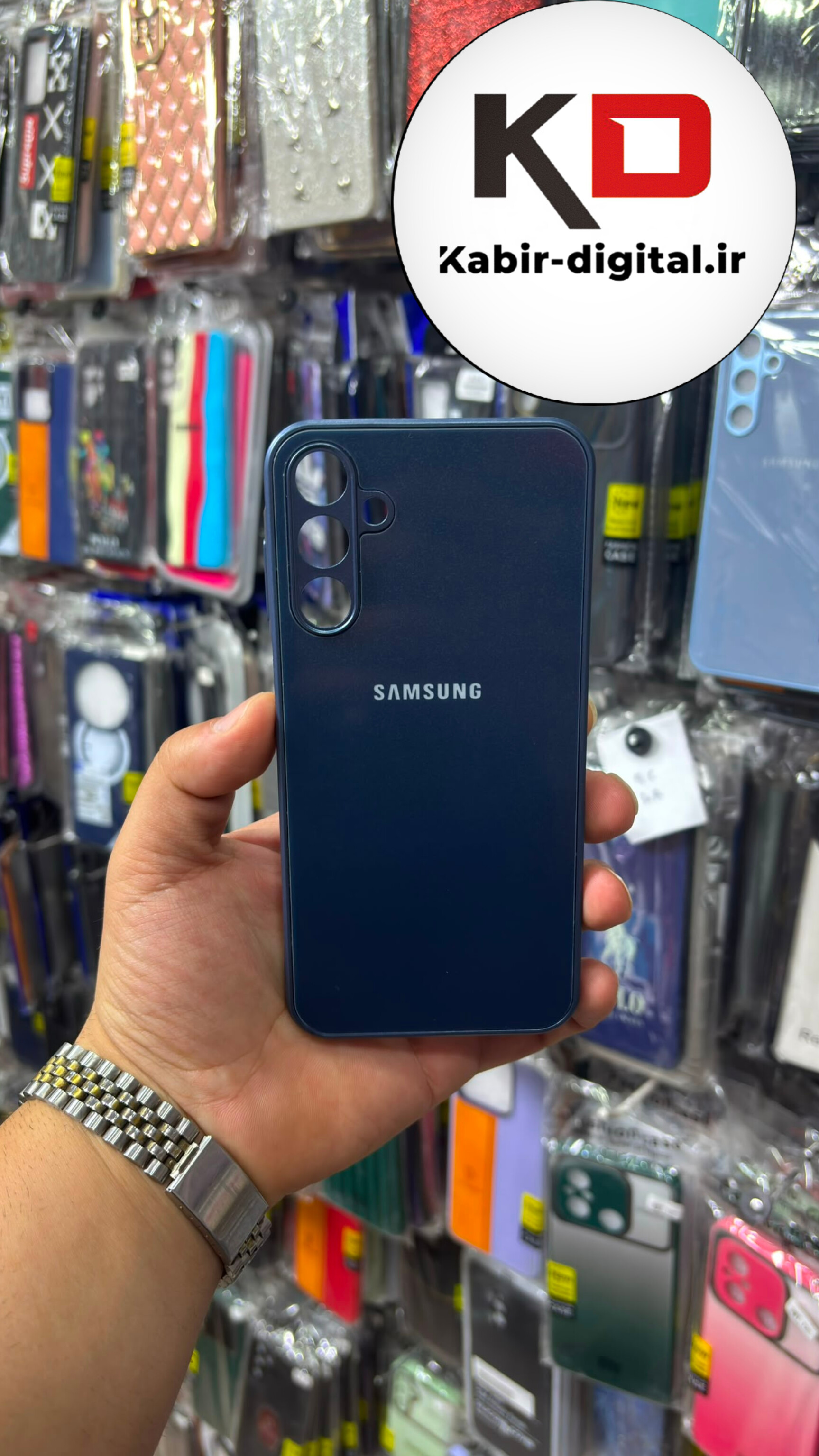 قاب گوشی Galaxy A25 / A15 / A24 سامسونگ پشت گلس شیشه‌ای براق محافظ لنزدار