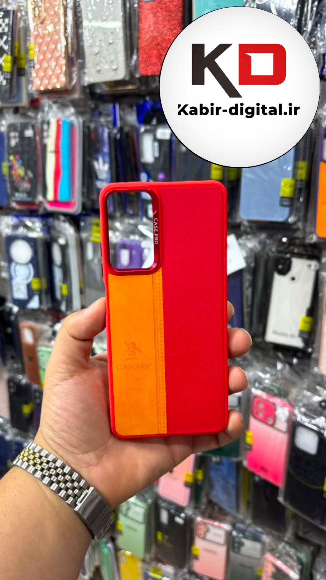 قاب گوشی  Redmi Note 12 pro 4g / Note 11 pro 4gشیائومی  اورجینالCANARY NEW CASE طرح چرمی دوخت دار دو رنگ لنز کرومی متال