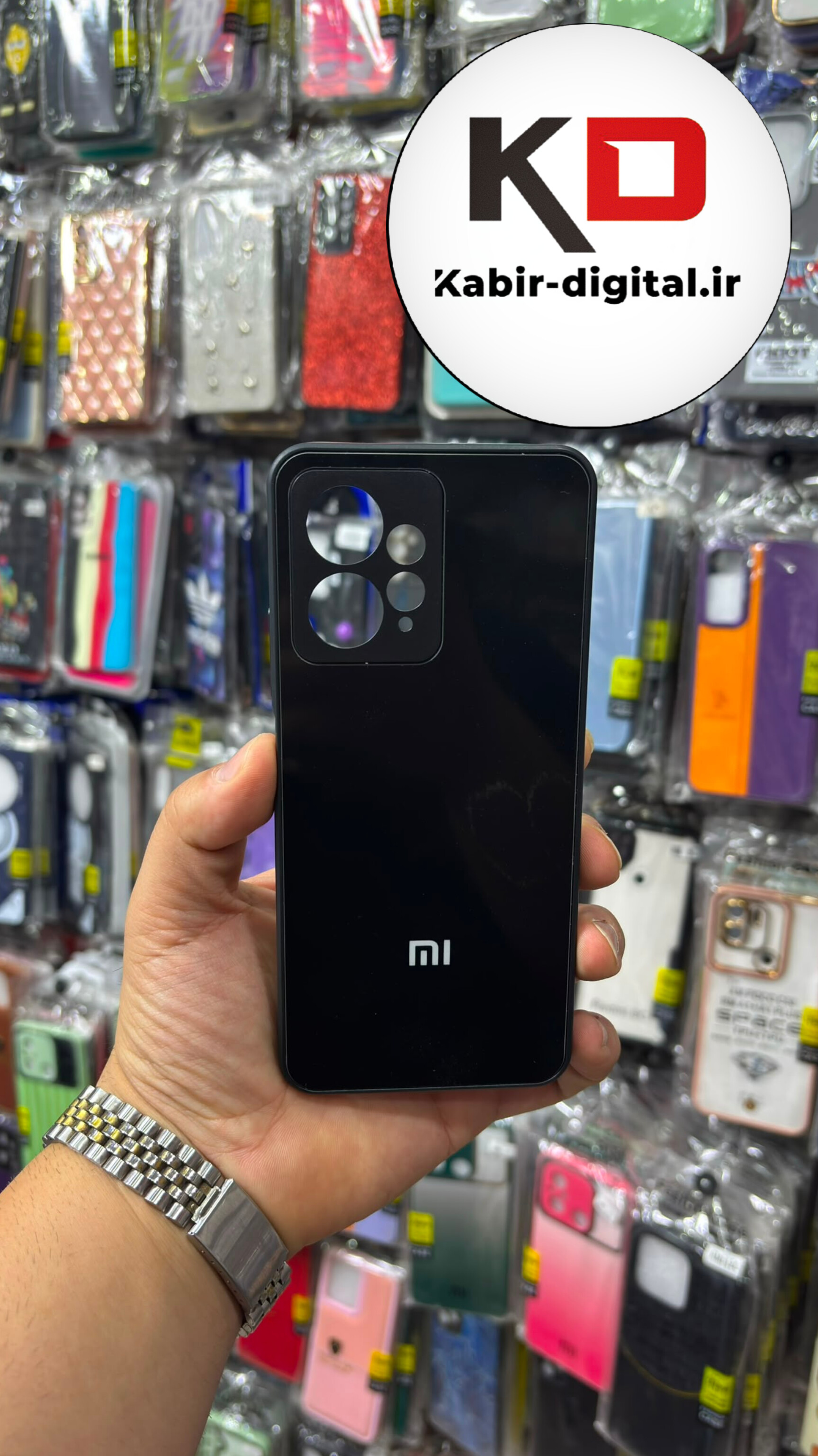 قاب گوشی  Redmi Note 12 4gشیائومی پشت گلس شیشه‌ای براق محافظ لنزدار