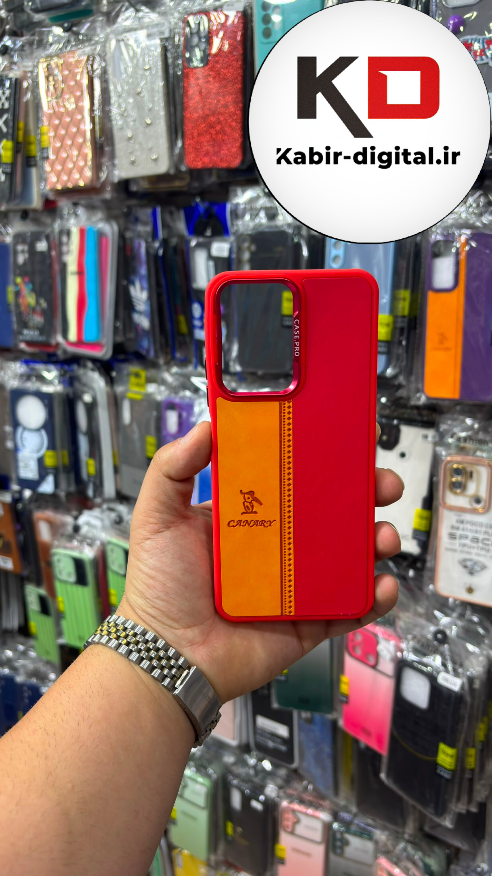 قاب گوشی  Redmi Note 12 4gشیائومی اورجینالCANARY NEW CASE طرح چرمی دوخت دار دو رنگ لنز کرومی متال