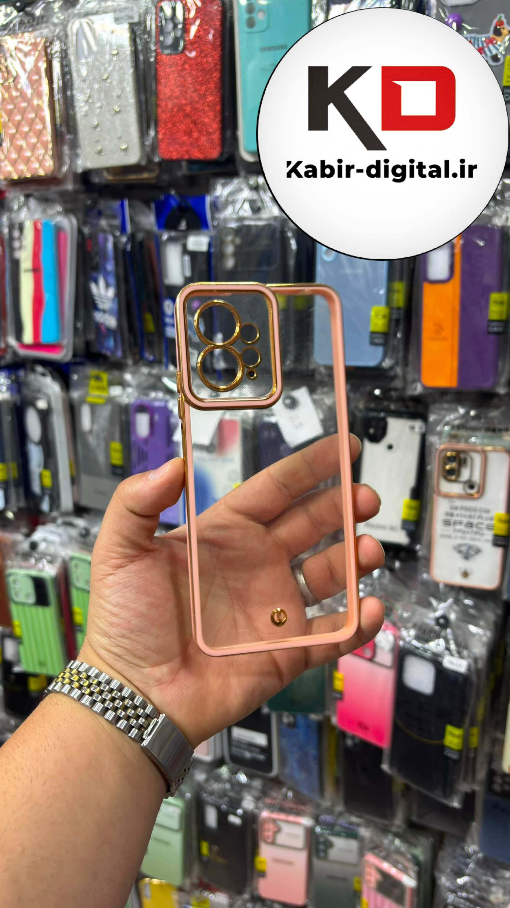 قاب گوشی  Redmi Note 12 4gشیائومی طرح الکتروپلیتینگ ژله ای شفاف اورجینال یونیک کیس Unique Case محافظ لنز دار گلسی گلبهی طلایی