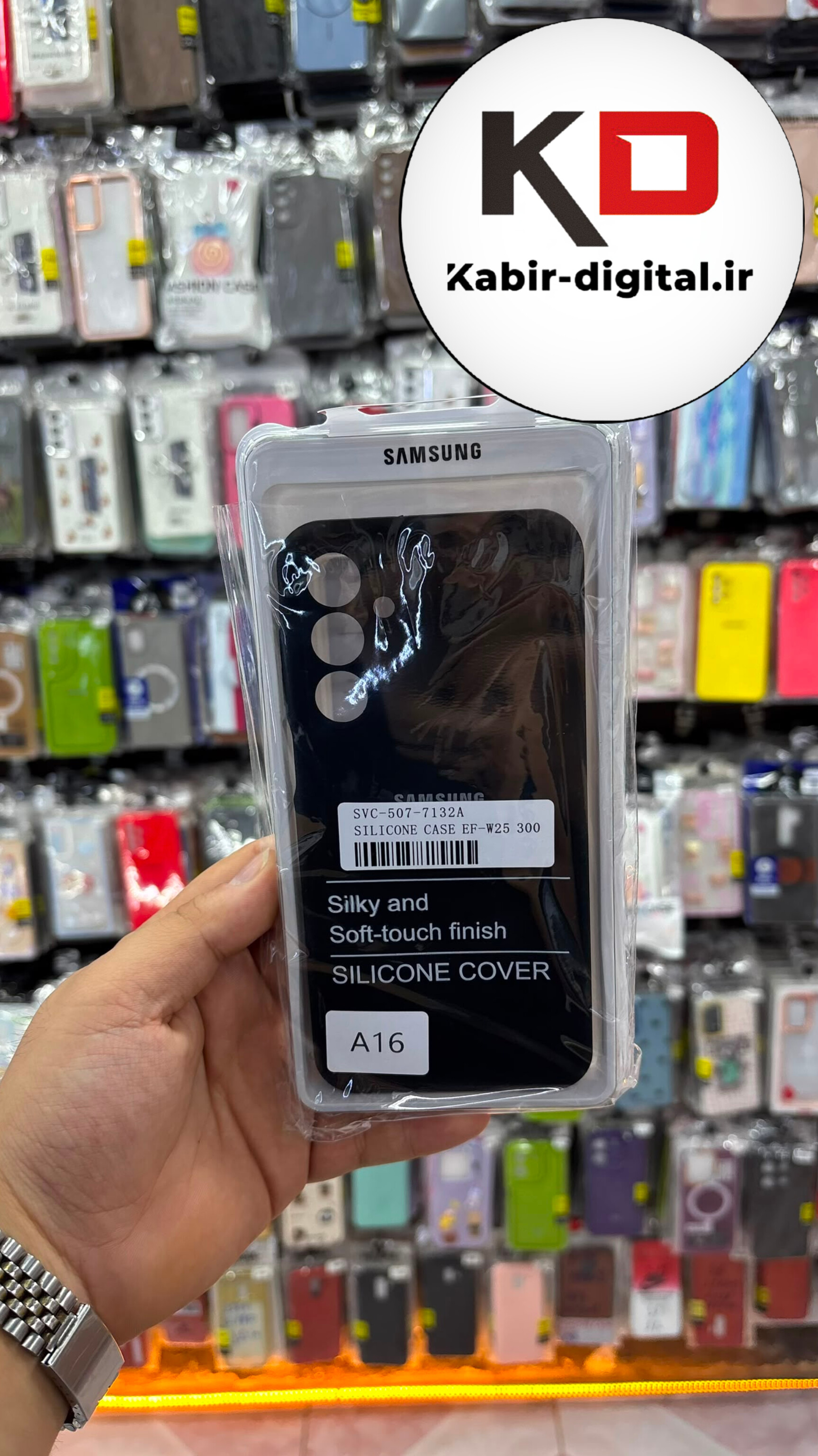 قاب گوشی Galaxy A16 سامسونگ سیلیکونی اورجینال درجه یک داخل پارچه محافظ لنزدار