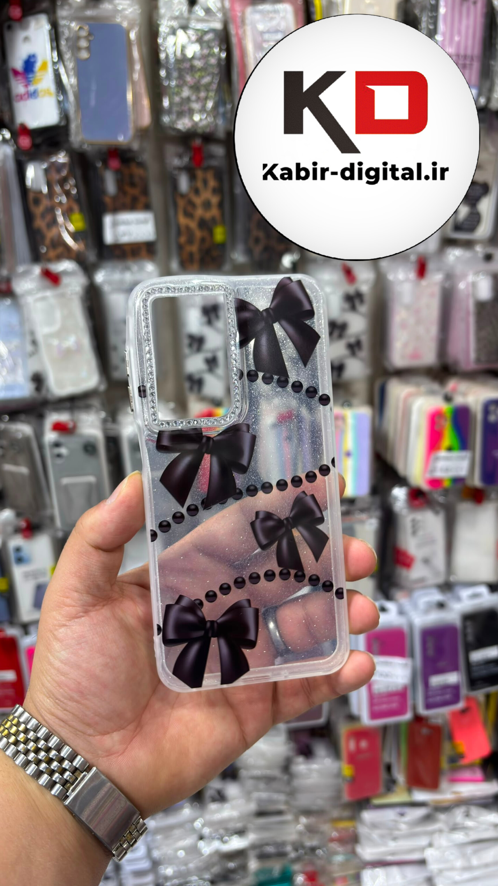 قاب گوشی Galaxy A26 سامسونگ  Crystal Case نگین دار لوکس شفاف اکلیلی  لنز نگین دار