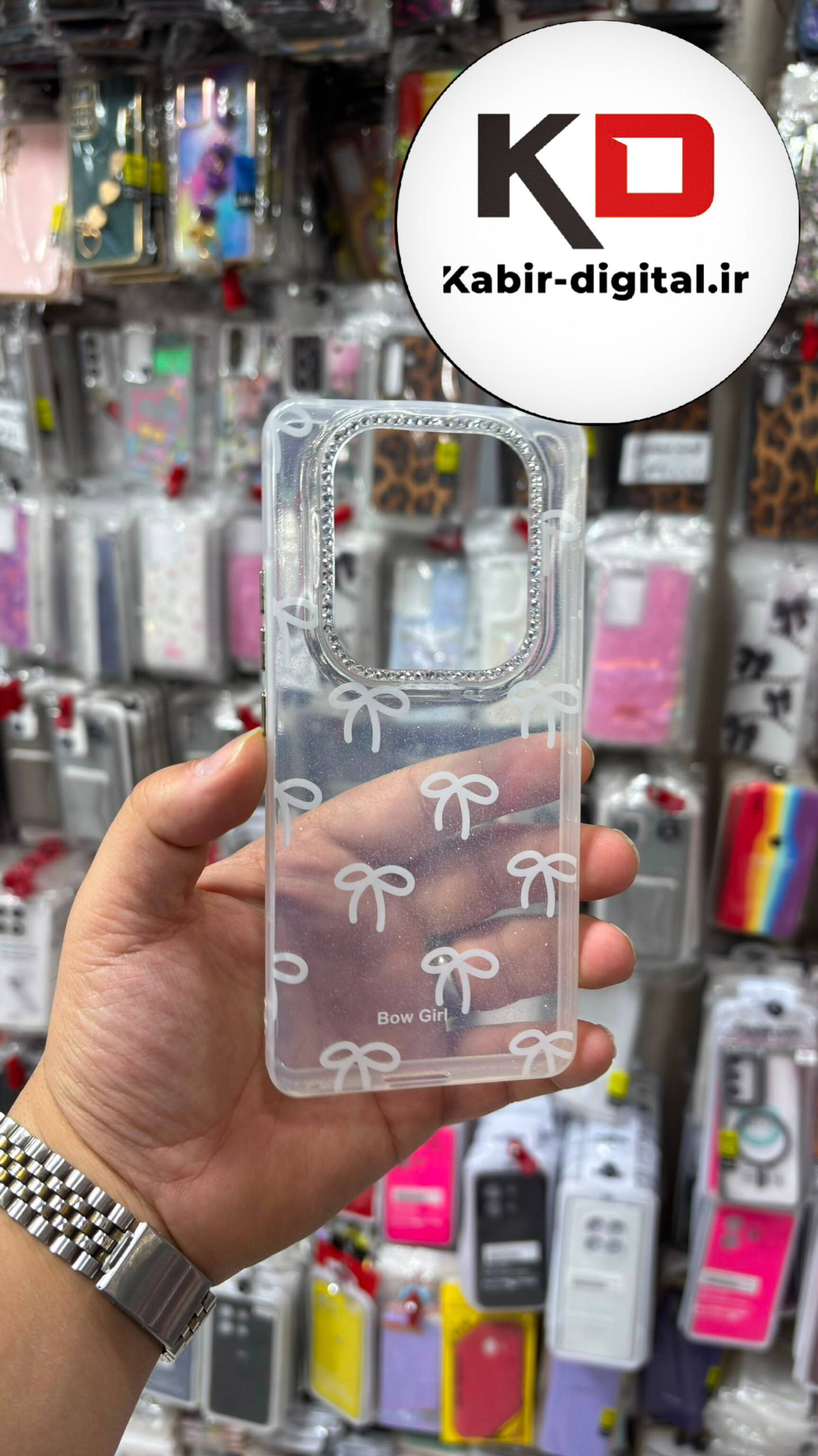 قاب گوشی Redmi Note 14 Pro 4G /Note 14 Pro 5G / Note 14 Pro Plus/ POCO X7 / Note 15 شیائومی Crystal Case نگین دار لوکس شفاف اکلیلی  لنز نگین دار
