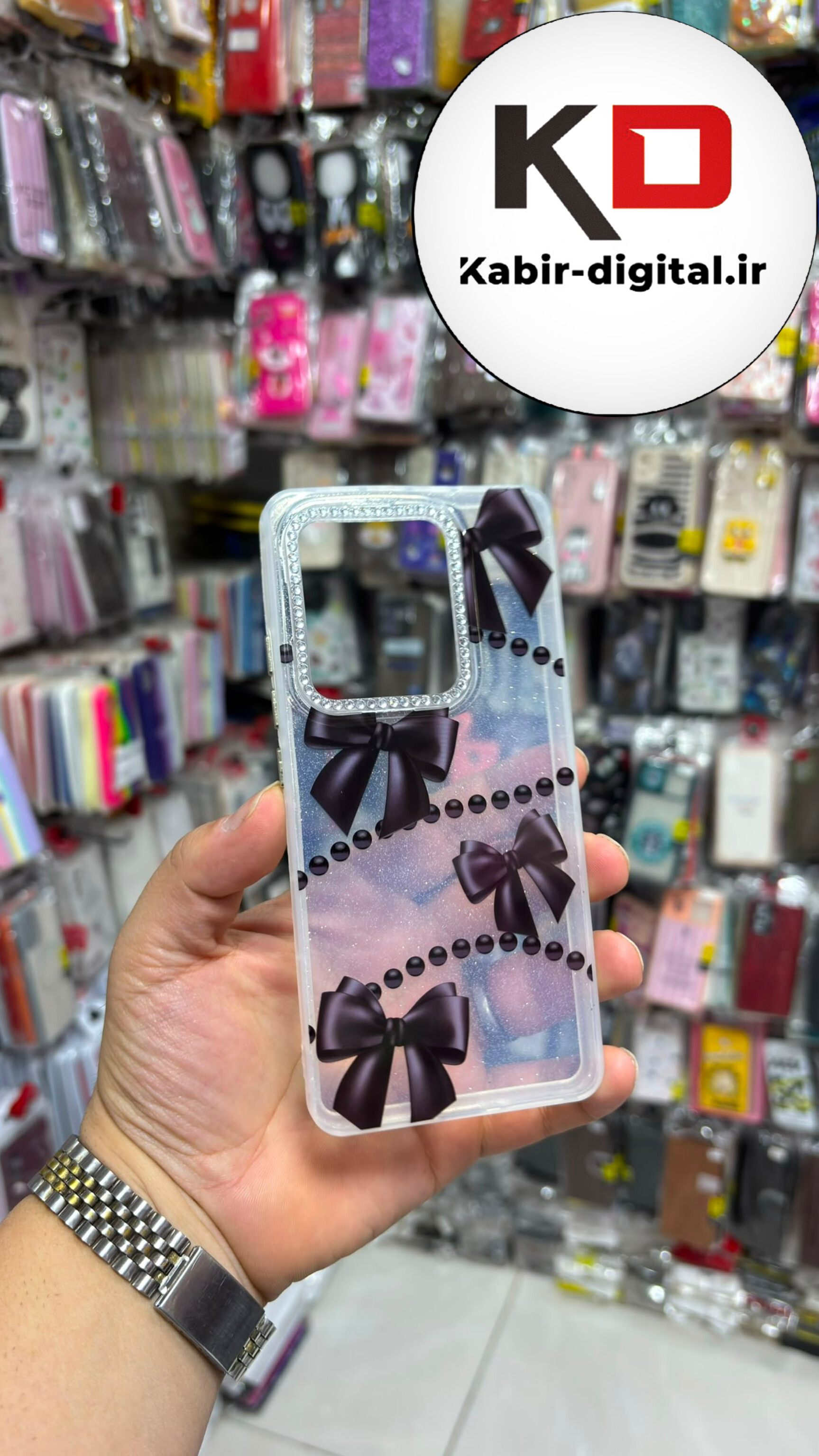قاب گوشی Redmi Note 13 Pro 4G /Note 14S /POCO M6 Pro شیائومی Crystal Case نگین دار لوکس شفاف اکلیلی لنز نگین دار