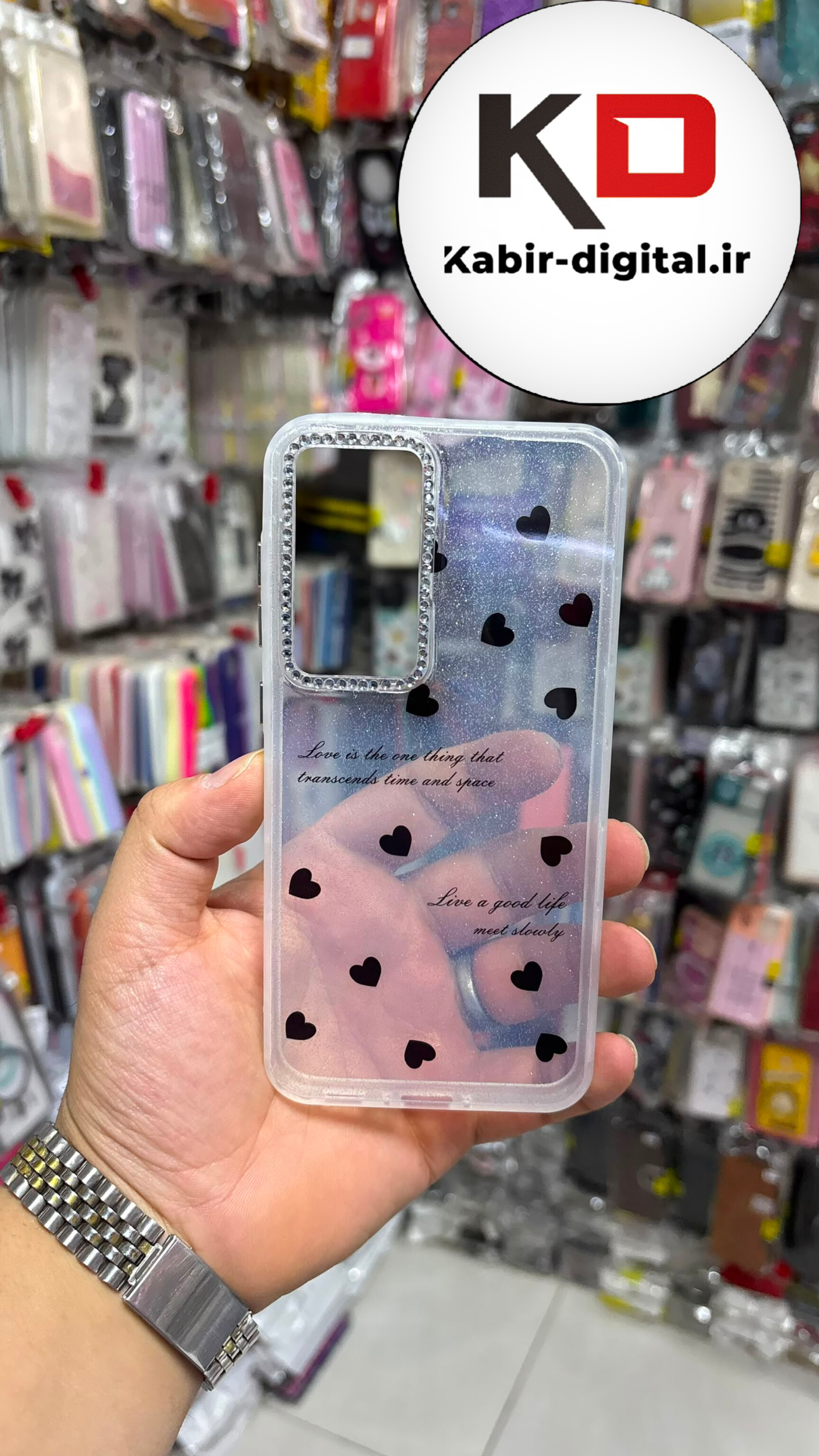 قاب گوشی Galaxy S25 FE /S24 FE سامسونگ Crystal Case نگین دار لوکس شفاف اکلیلی لنز نگین دار