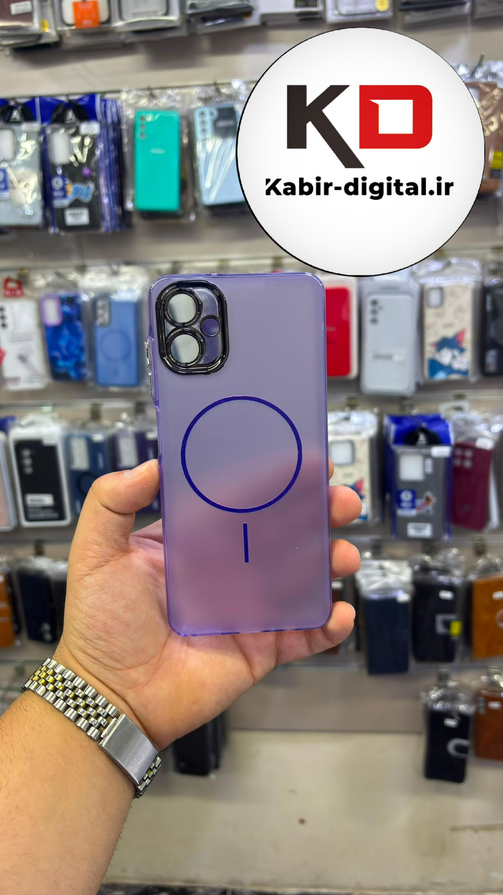 قاب گوشی Galaxy A06 سامسونگ قاب گوشی Slim MagSafe Case مات کروم طرح مگ سیف محافظ لنز دار