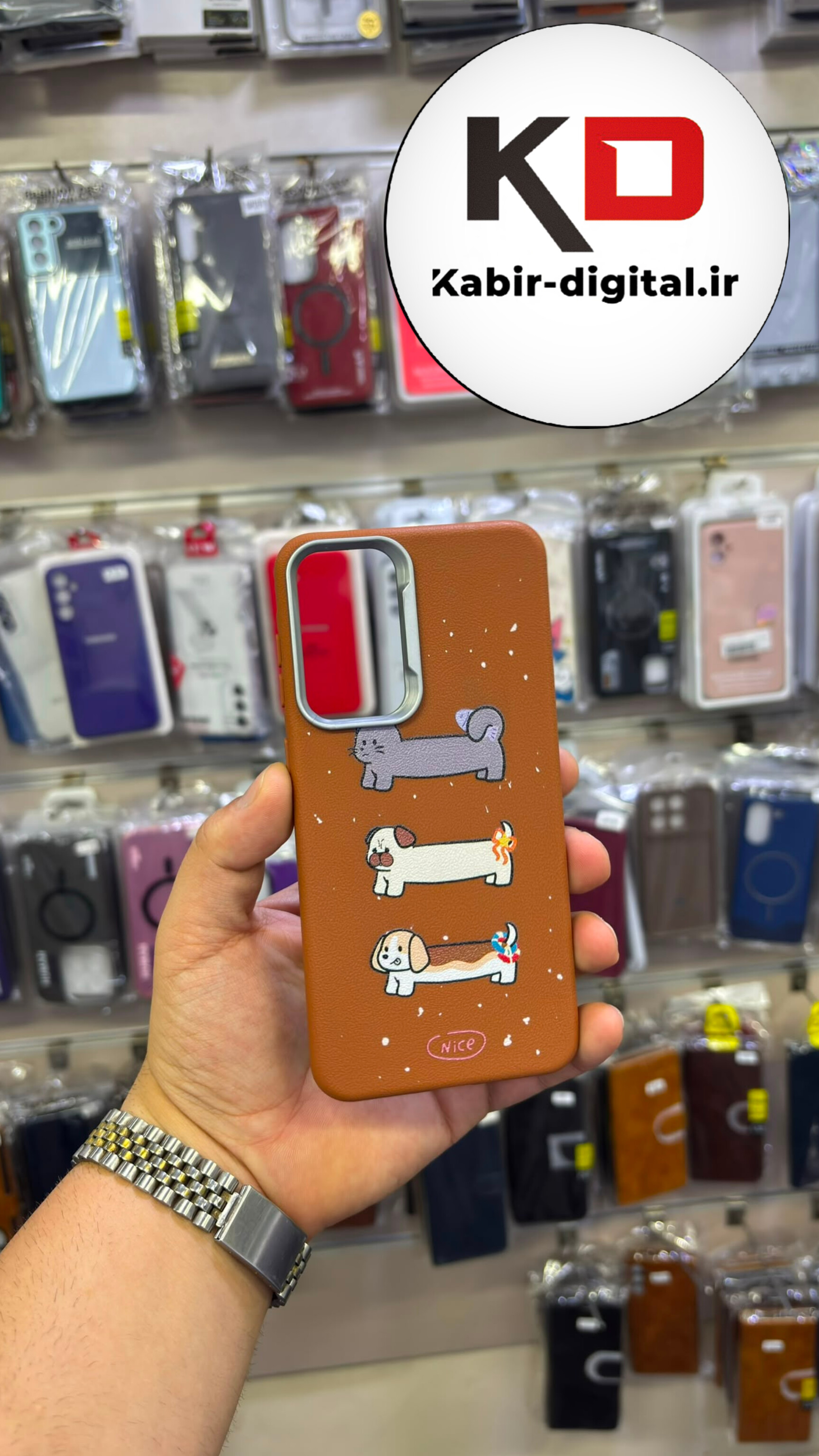 قاب گوشی Galaxy A56 / A36 سامسونگ لدر دیزاین SOFT Lether Design فانتزی سیلیکونی قهوه ایی روشن