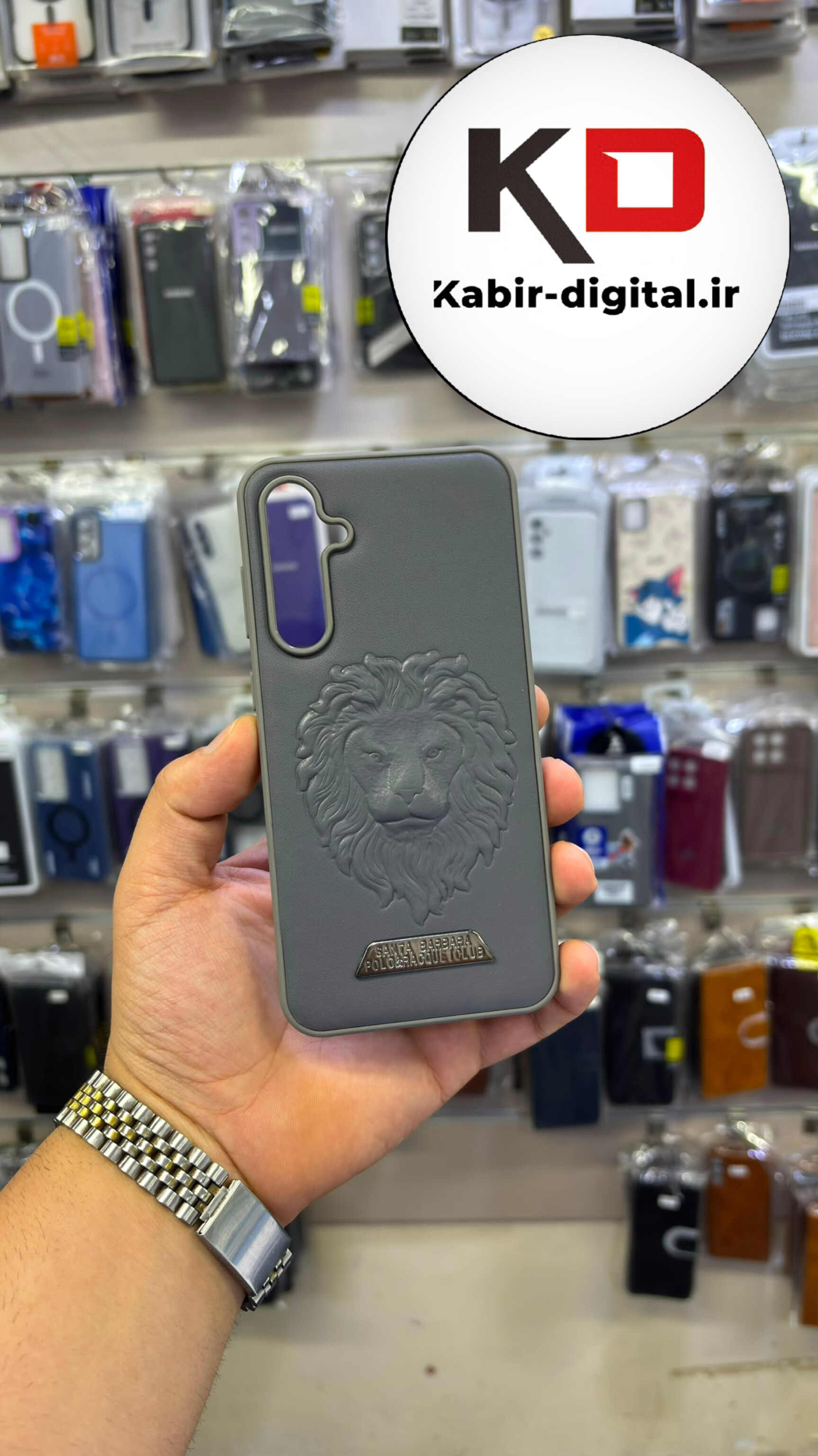 قاب گوشی Galaxy S2۳ FE سامسونگ پولو POLO اورجینال هارد لاکچری گلدوزی استندشو دور سیلیکونی طرح برجسته ورساچه