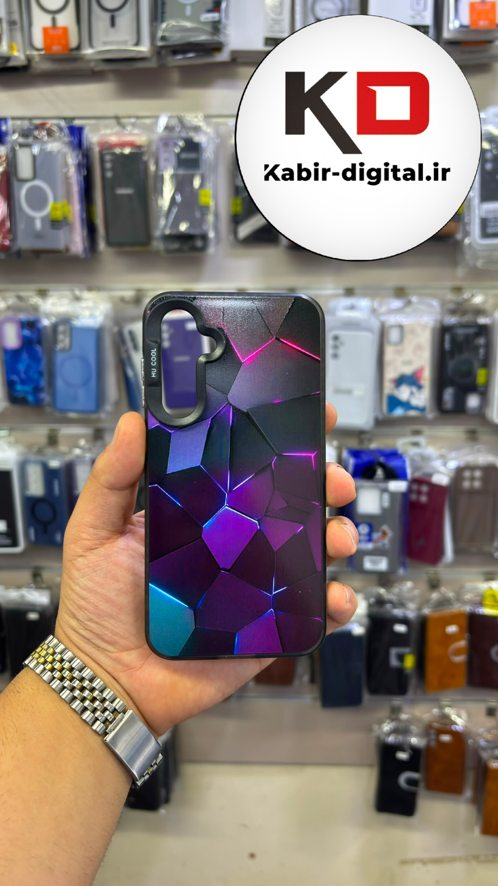 قاب گوشی Galaxy S23 FE سامسونگ اورجینال SO COOL سوکول طرح دار فانتزی محافظ لنزدار دکمه کرومی طرح شش ضلعی