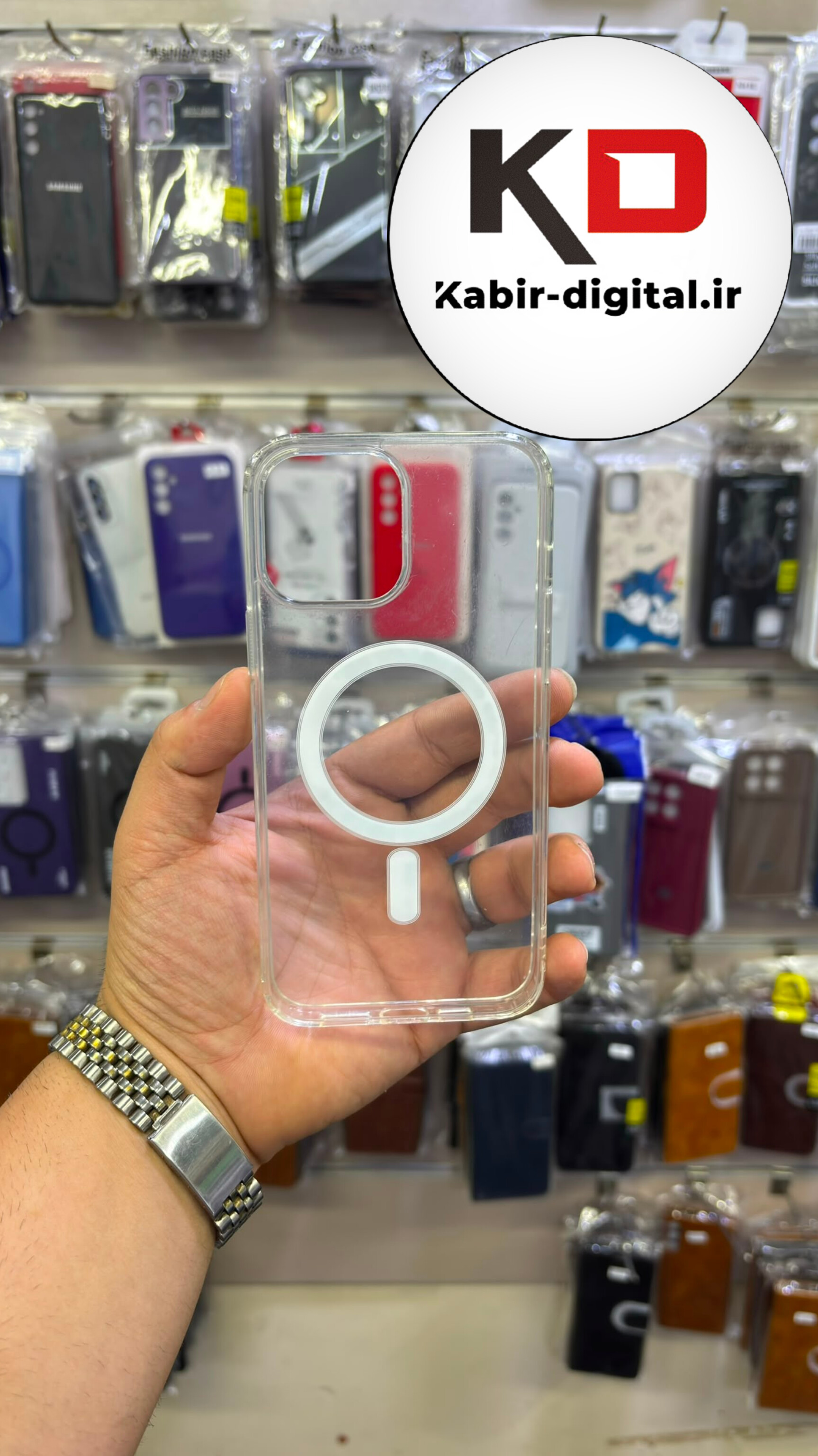 قاب گوشی iPhone 13 Pro Max آیفون پشت شفاف مگ سیف دار MagSafe اورجینال محافظ لنزدار