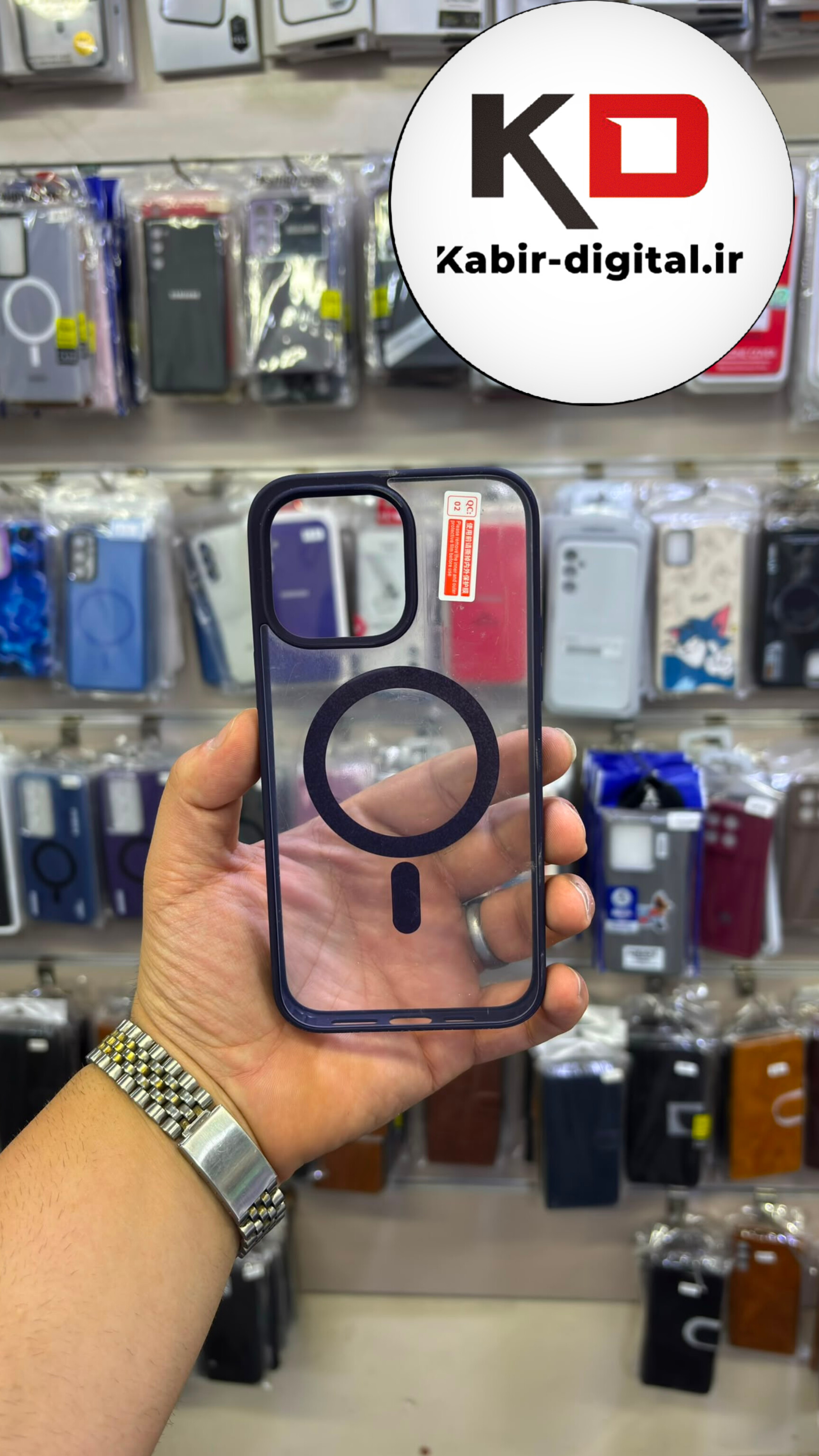 قاب گوشی iPhone 14 Pro Max آیفون پشت مات  شفاف مگ سیف دار MagSafe اورجینال Metal Stand Case محافظ لنزدار