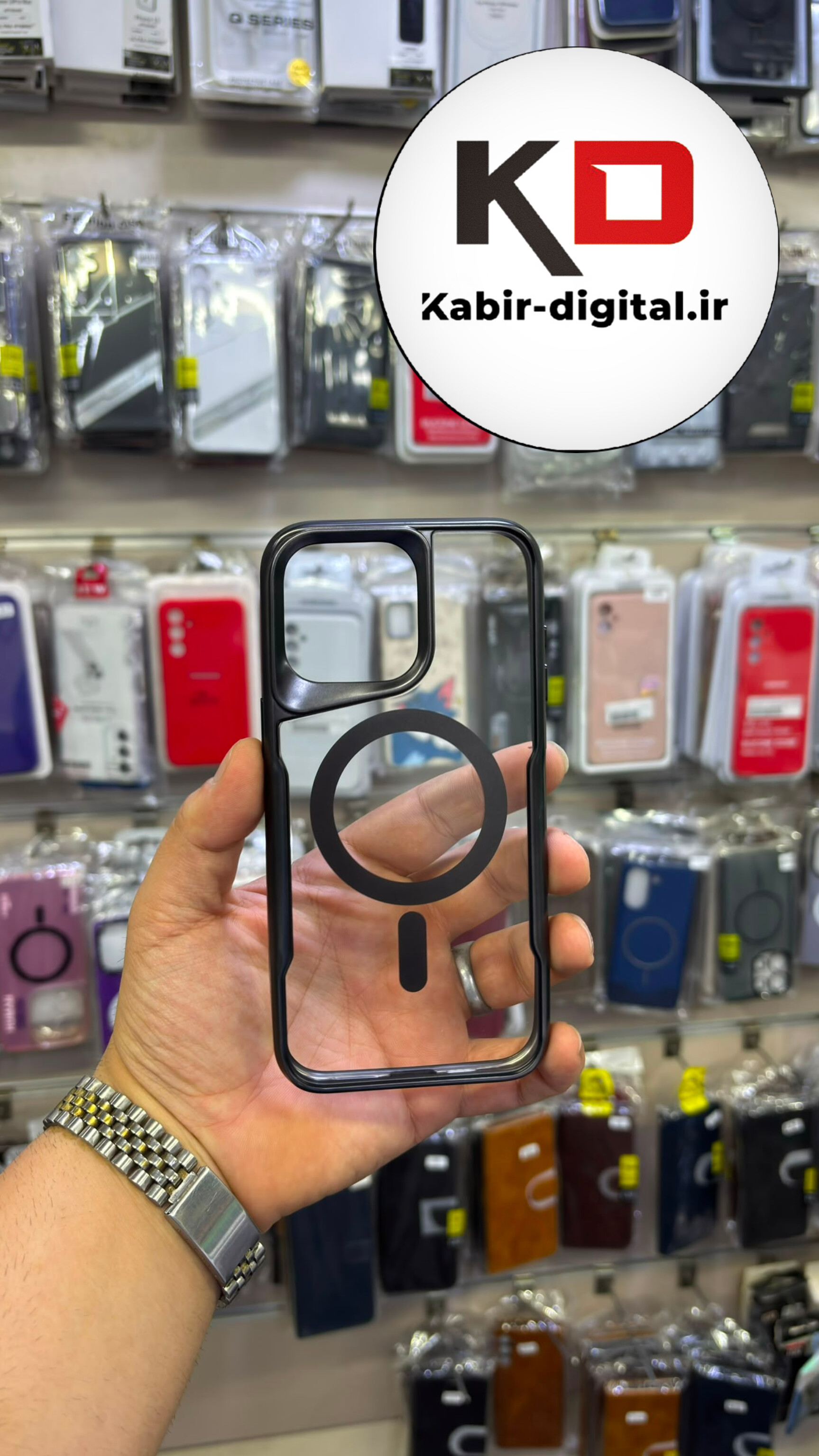 قاب گوشی iPhone 15 Pro Max آیفون پشت شفاف مگ سیف دار اورجینال Unique Case لنز کرومی