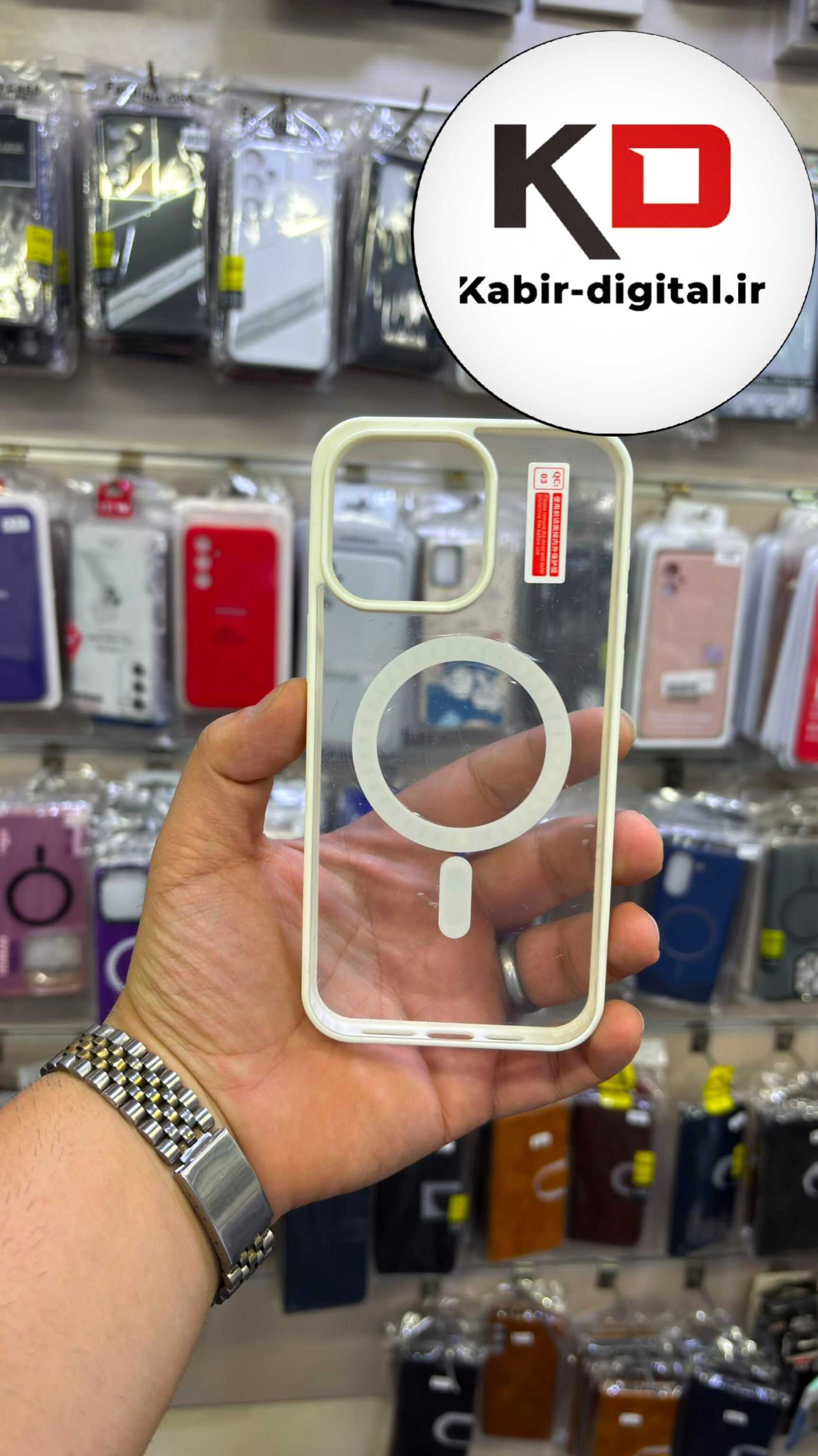 قاب گوشی iPhone 15 Pro Max آیفون پشت شفاف مگ سیف دار اورجینال Unique Case لنز کرومی
