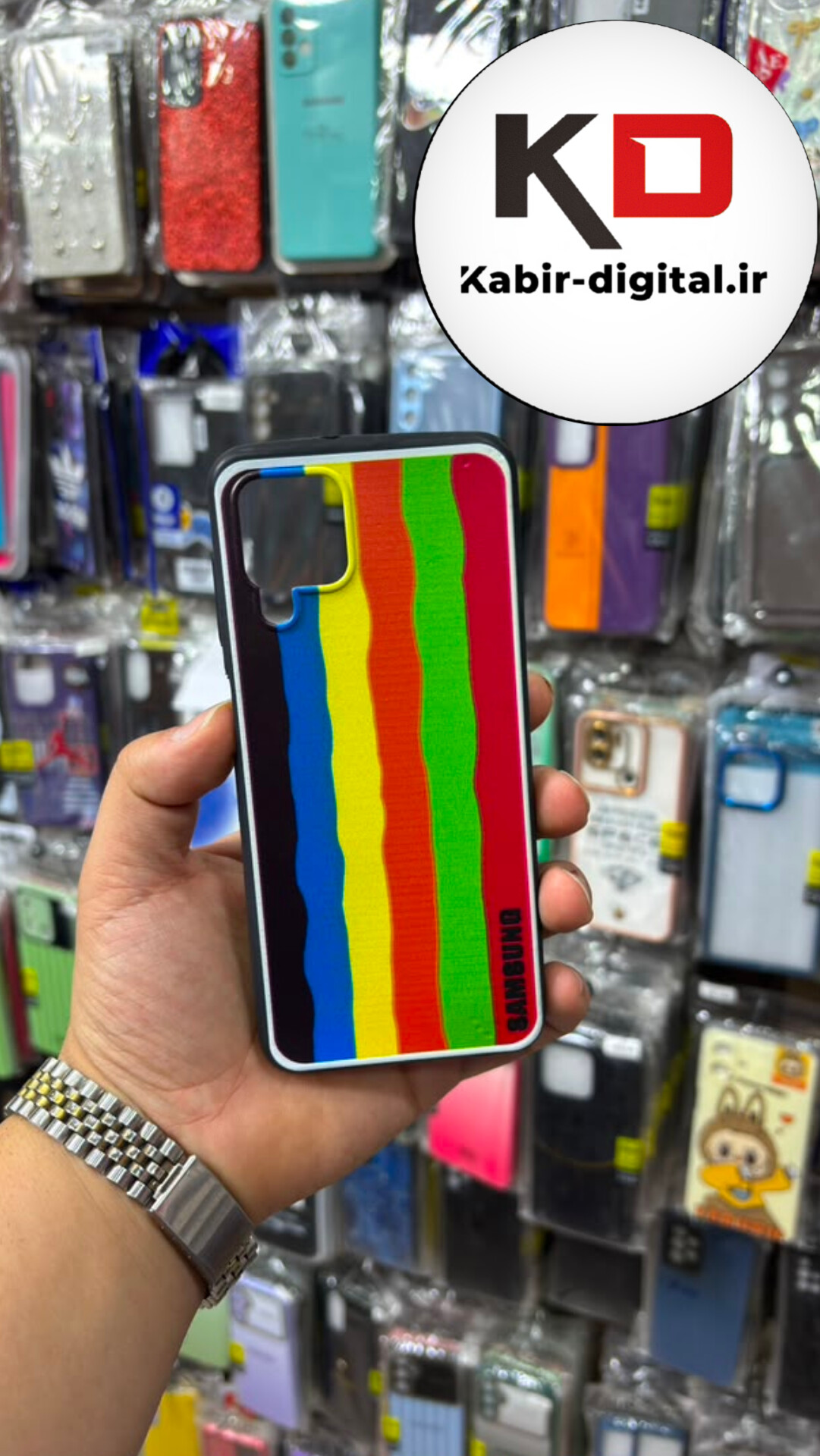 قاب گوشی Galaxy A22 4g / M32 سامسونگ سیلیکونی رنگین کمان  محافظ لنز دار