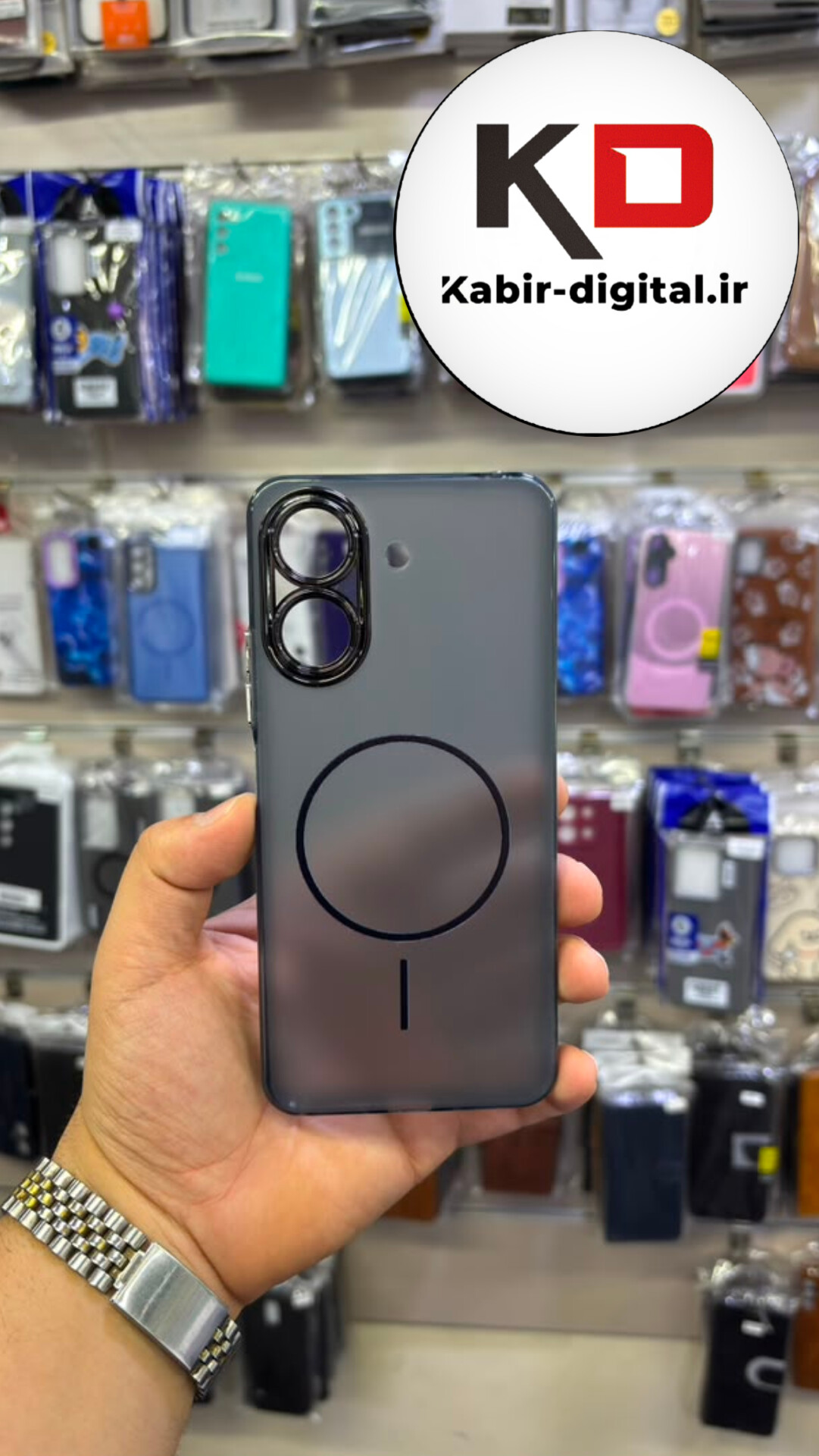 قاب گوشی Redmi 13C / POCO C65 شیائومی Slim MagSafe Case مات کروم طرح مگ سیف محافظ لنز دار
