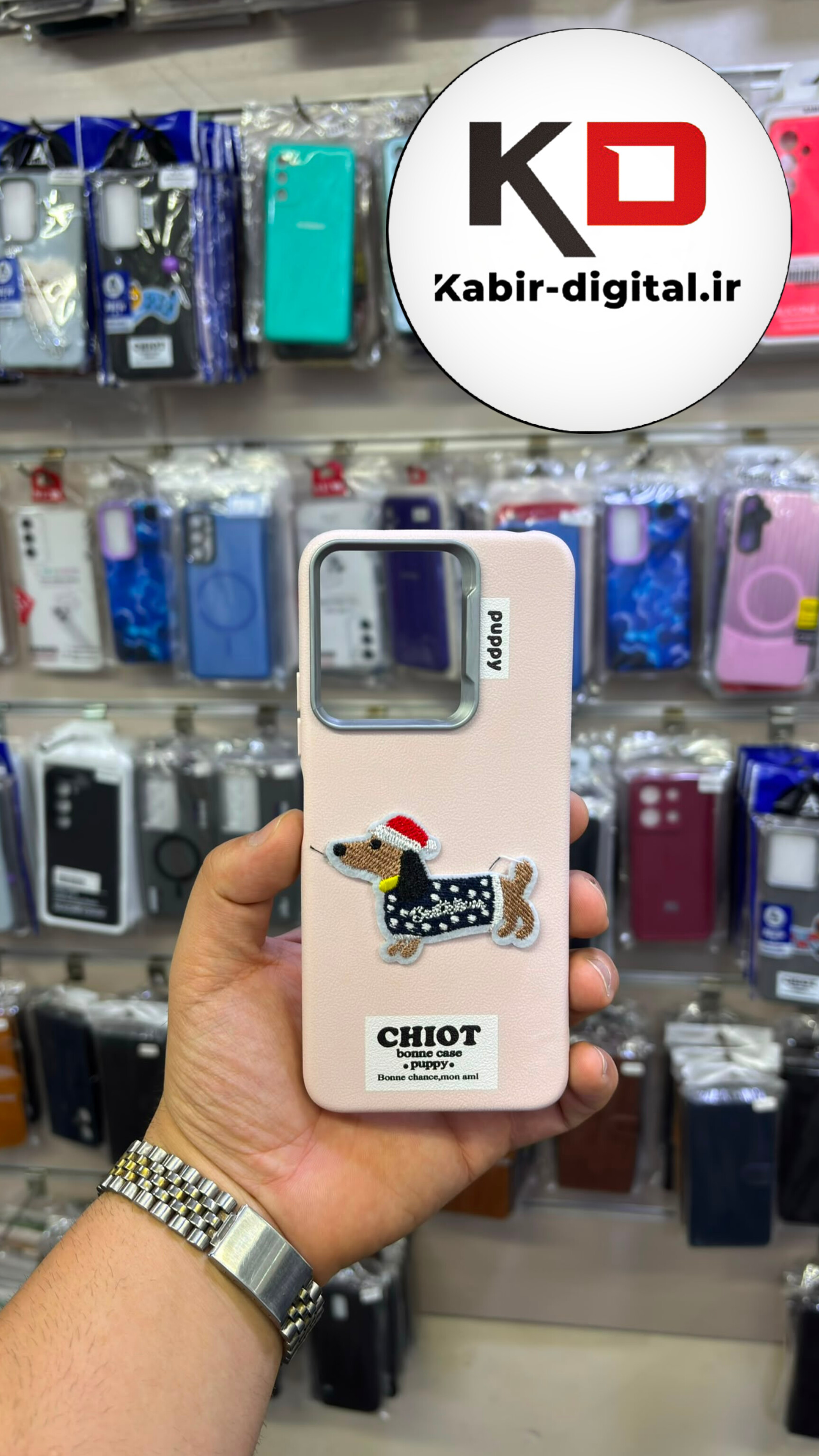 قاب گوشی Redmi 13C / POCO C65 شیائومی لدر دیزاین SOFT Lether Design فانتزی سیلیکونی طرح چرم گلدوزی صورتی