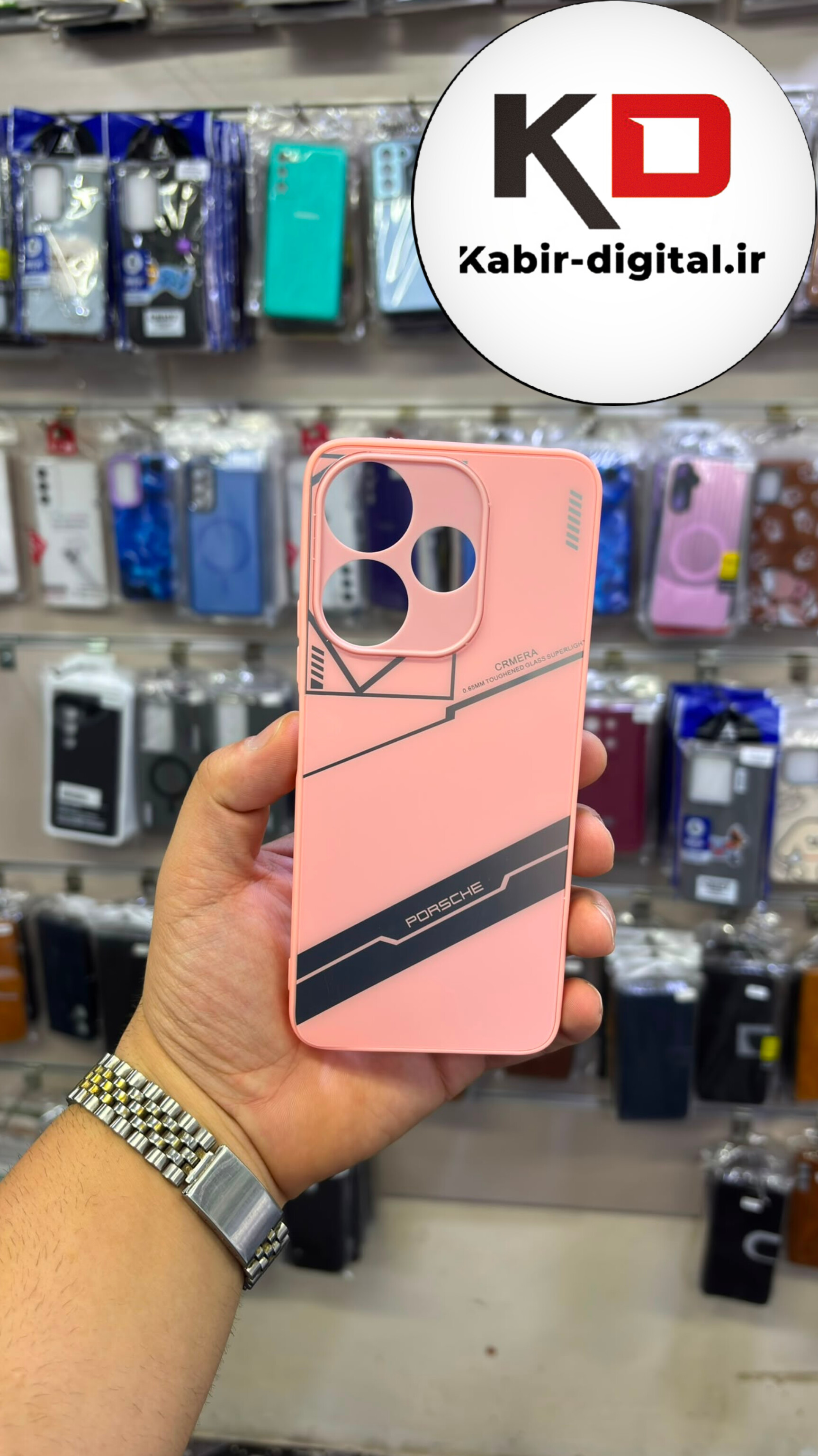 قاب گوشی Redmi 13 / POCO M6 شیائومی PVD دور سیلیکونی PORSCHE دو رنگ تیتانیومی محافظ لنز دار گلبهی