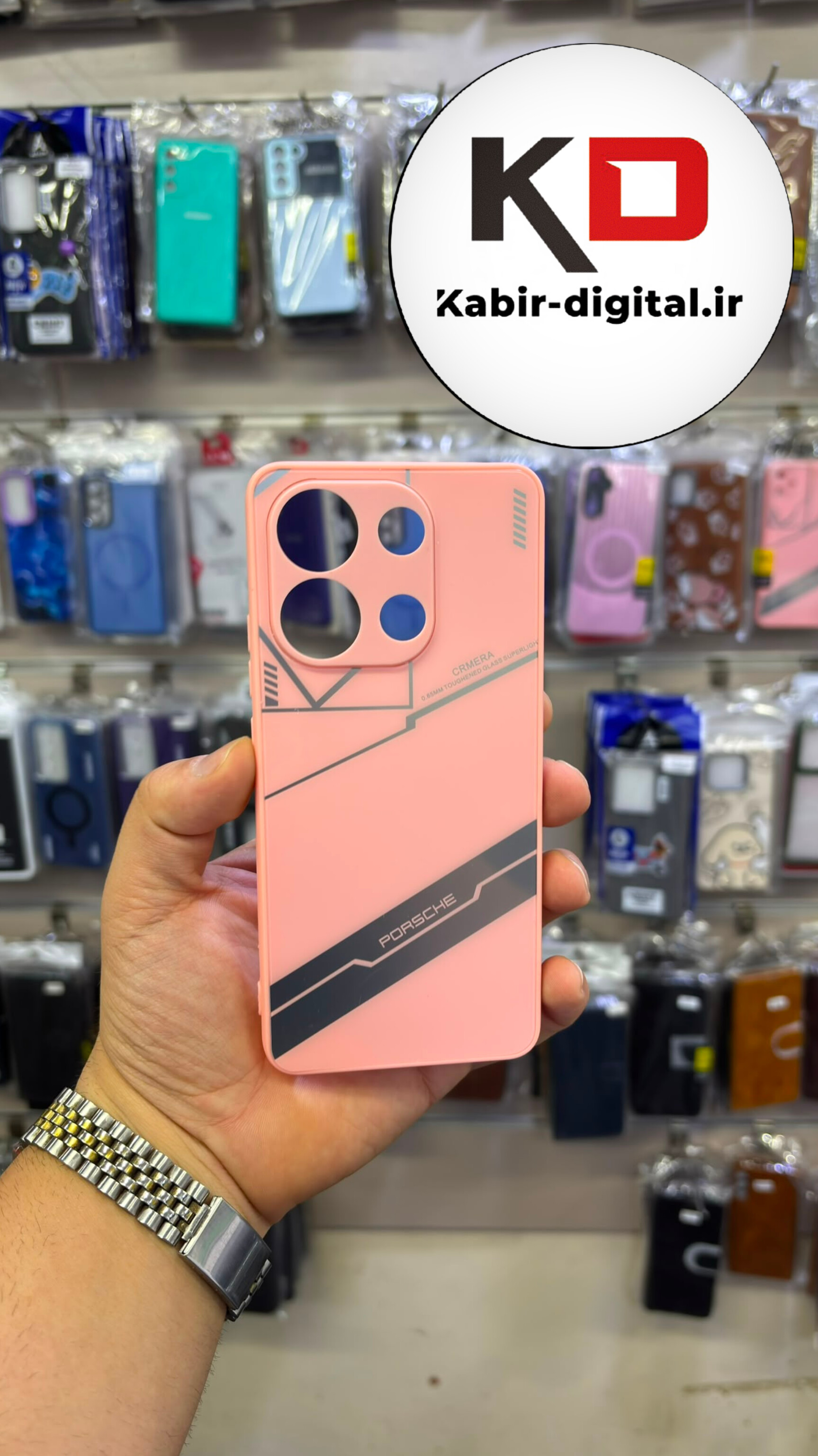 قاب گوشی Redmi Note 13 4g شیائومی PVD دور سیلیکونی PORSCHE دو رنگ تیتانیومی محافظ لنز دار گلبهی