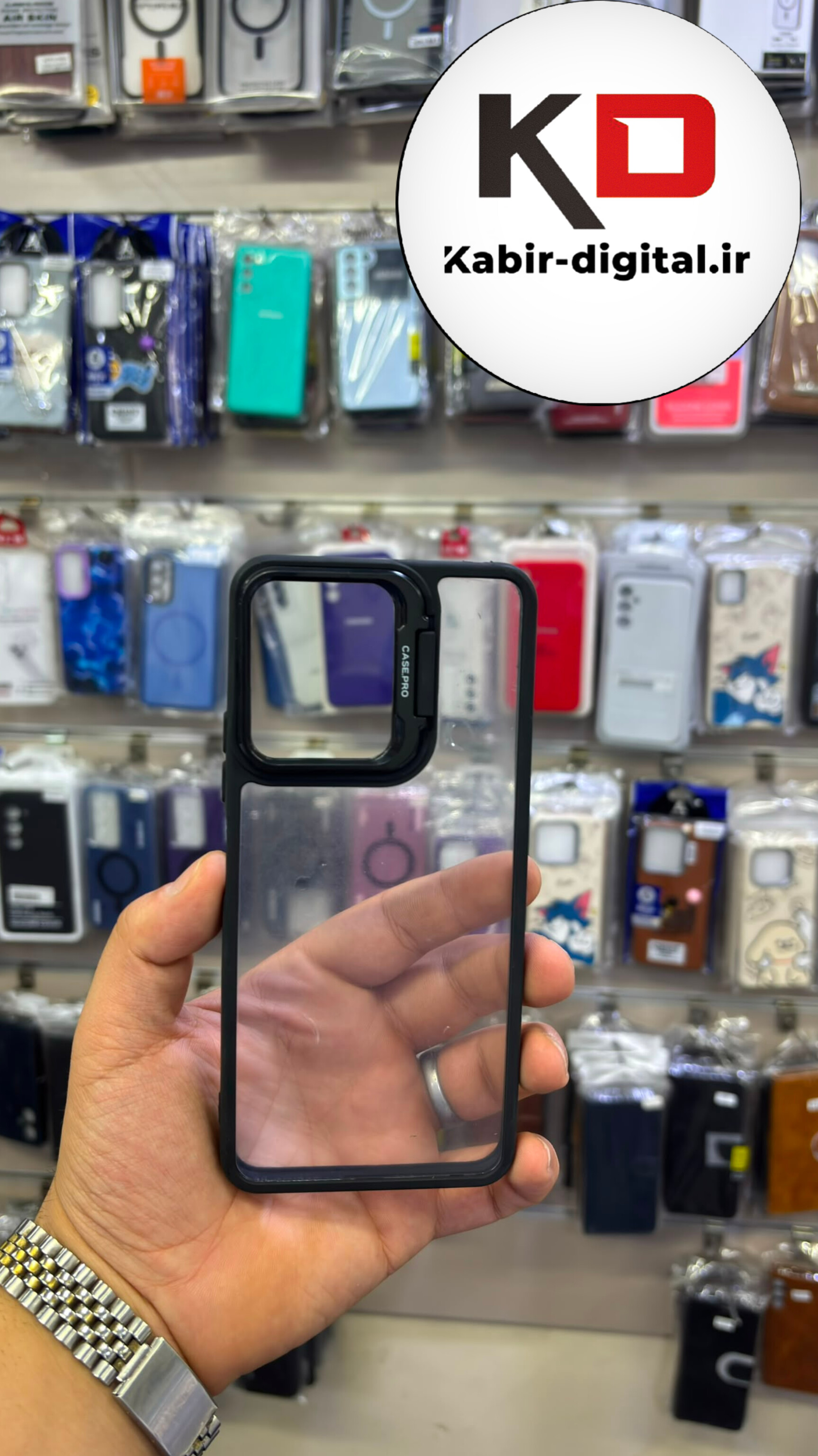 قاب گوشی Redmi 13 / POCO M6 شیائومی اورجینال متال کیس Metal اورجینال CASE PRO طرح پشت طلق شفاف دور سیلیکونی استندشو مشکی
