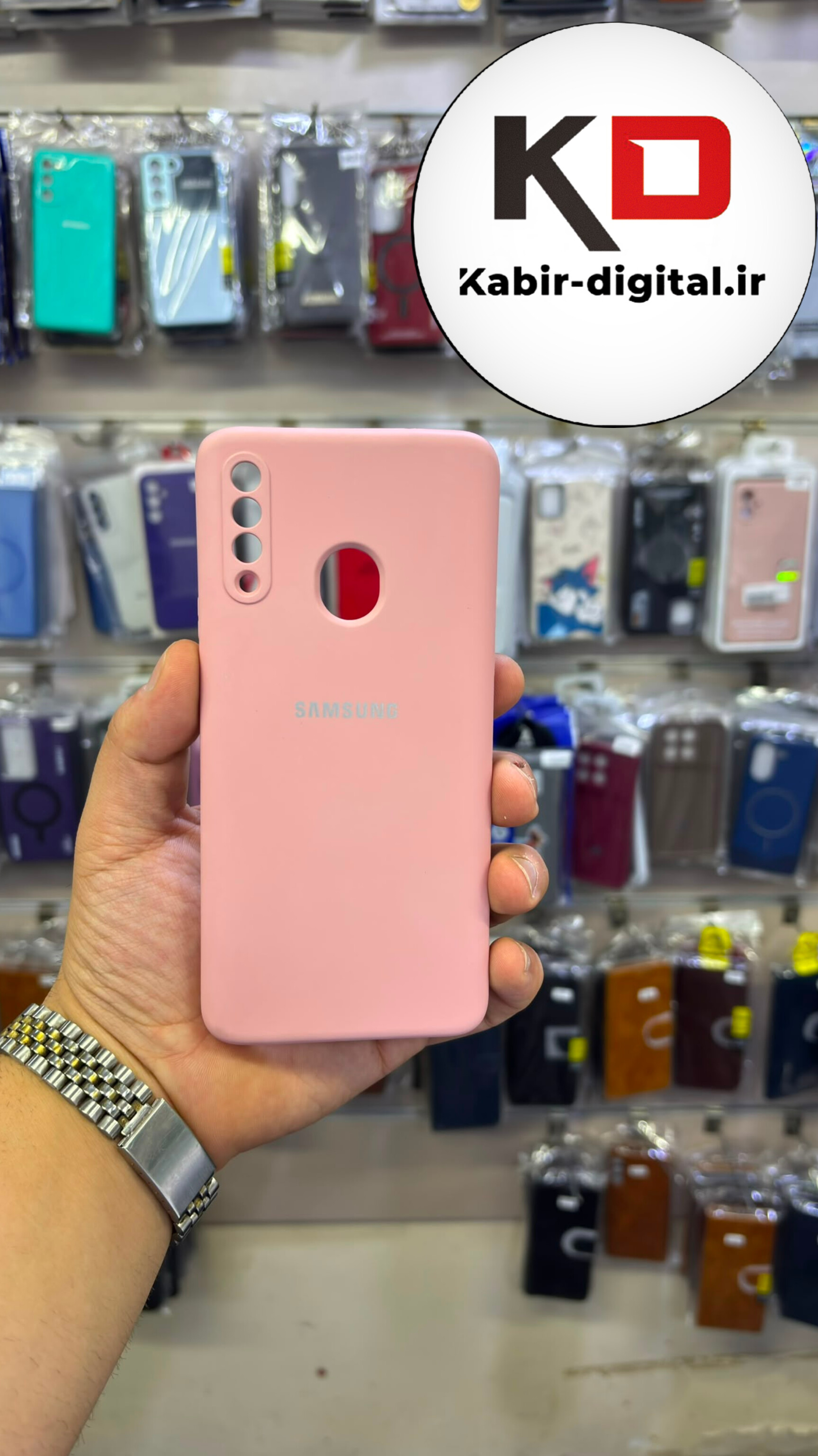 قاب گوشی Galaxy A20s سامسونگ  سیلیکونی اورجینال درجه یک داخل پارچه زیر بسته محافظ لنزدار