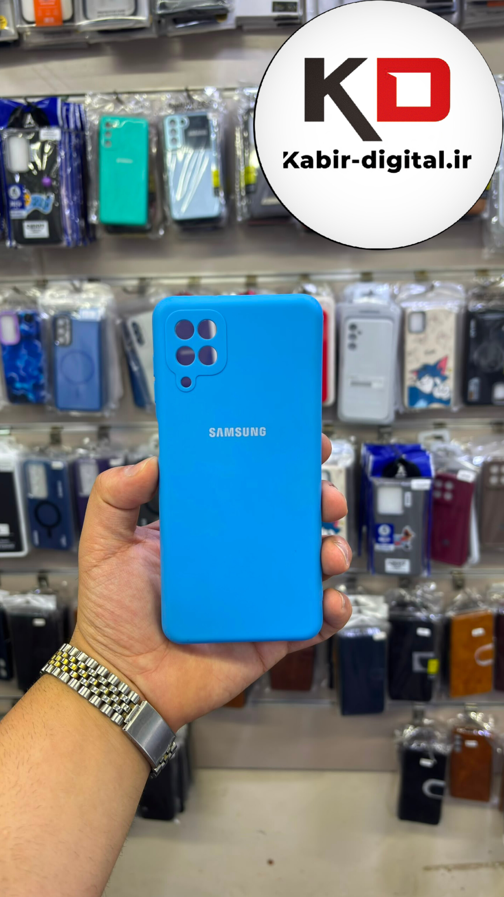 قاب گوشی Galaxy A12 / M12 سامسونگ سیلیکونی اورجینال درجه یک داخل پارچه زیر بسته محافظ لنزدار آبی