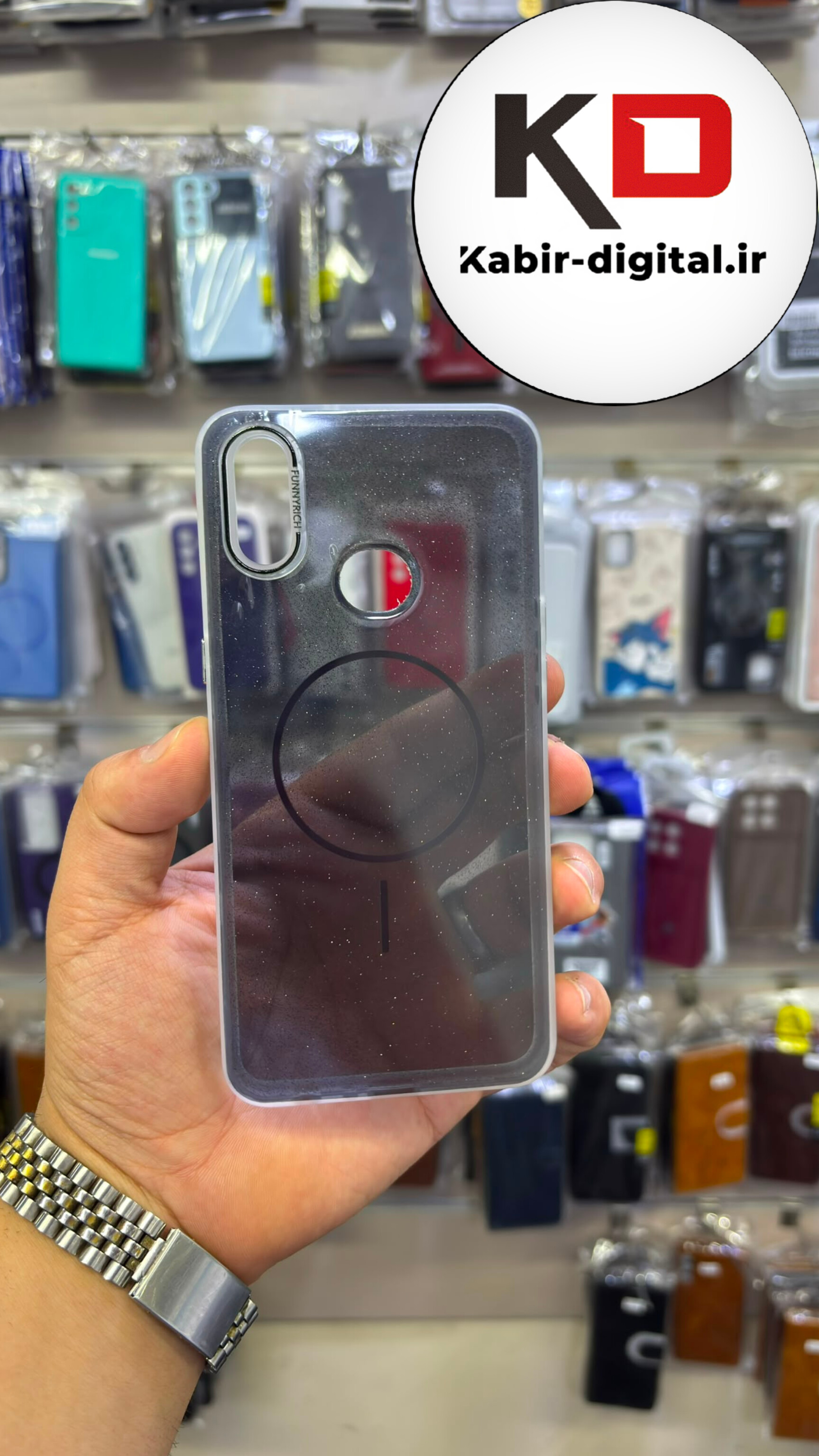 قاب گوشی Galaxy A10s سامسونگ Pastel Case پاستلی طرح مگ سیف Magsafe مات لنز رنگی اکلیلی مشکی