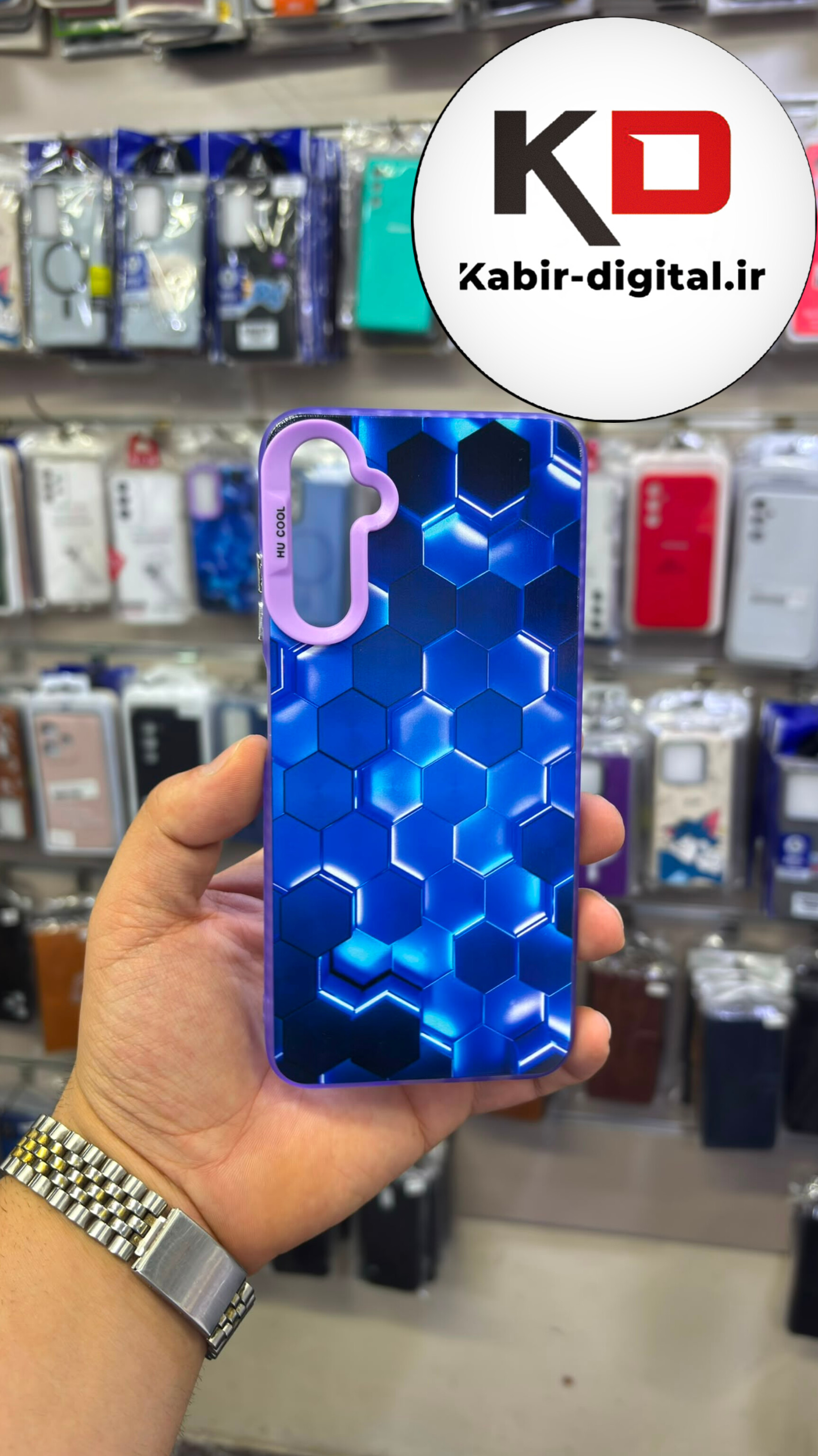 قاب گوشی Galaxy A35 / A55 سامسونگ اورجینال SO COOL سوکول طرح دار فانتزی محافظ لنزدار دکمه کرومی طرح شش ضلعی