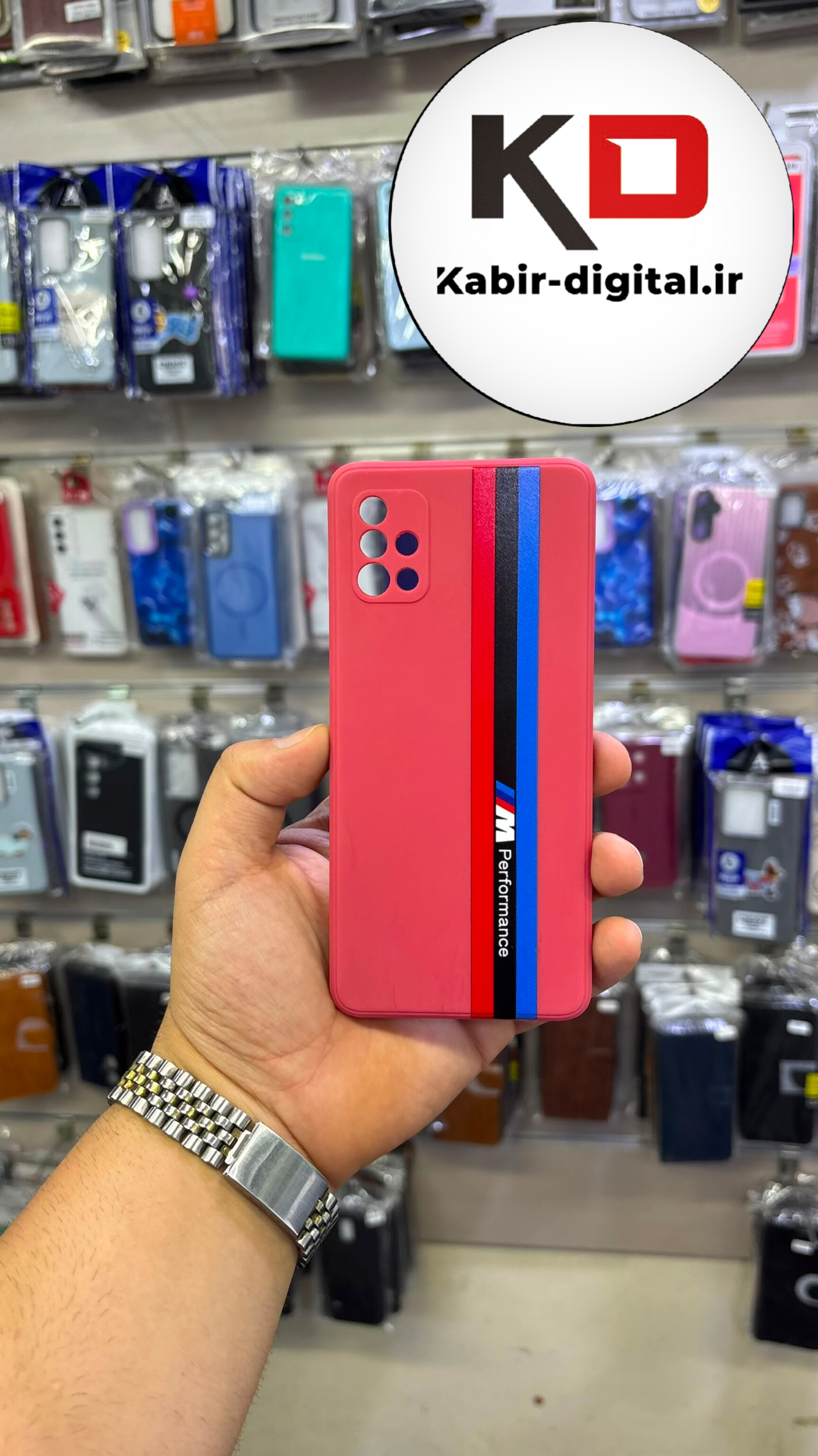 قاب گوشی Galaxy A51 سامسونگ طرح سری Porsche Design پورش دیزاین Hard LUXURY محافظ لنز دار آویز دار قرمز