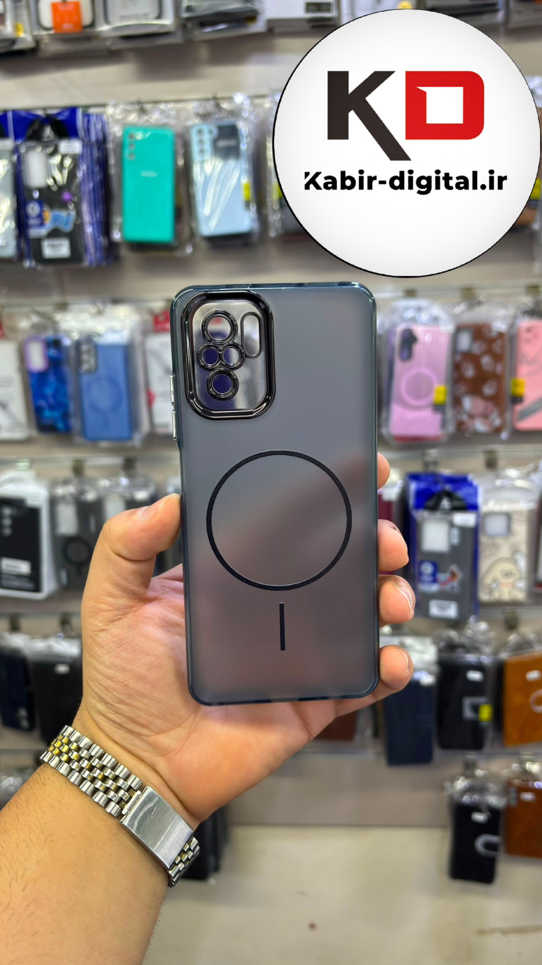 قاب گوشی Redmi Note 10s /Note 10 /  POCO M5s شیائومی Slim MagSafe Case مات کروم طرح مگ سیف محافظ لنز دار  مشکی