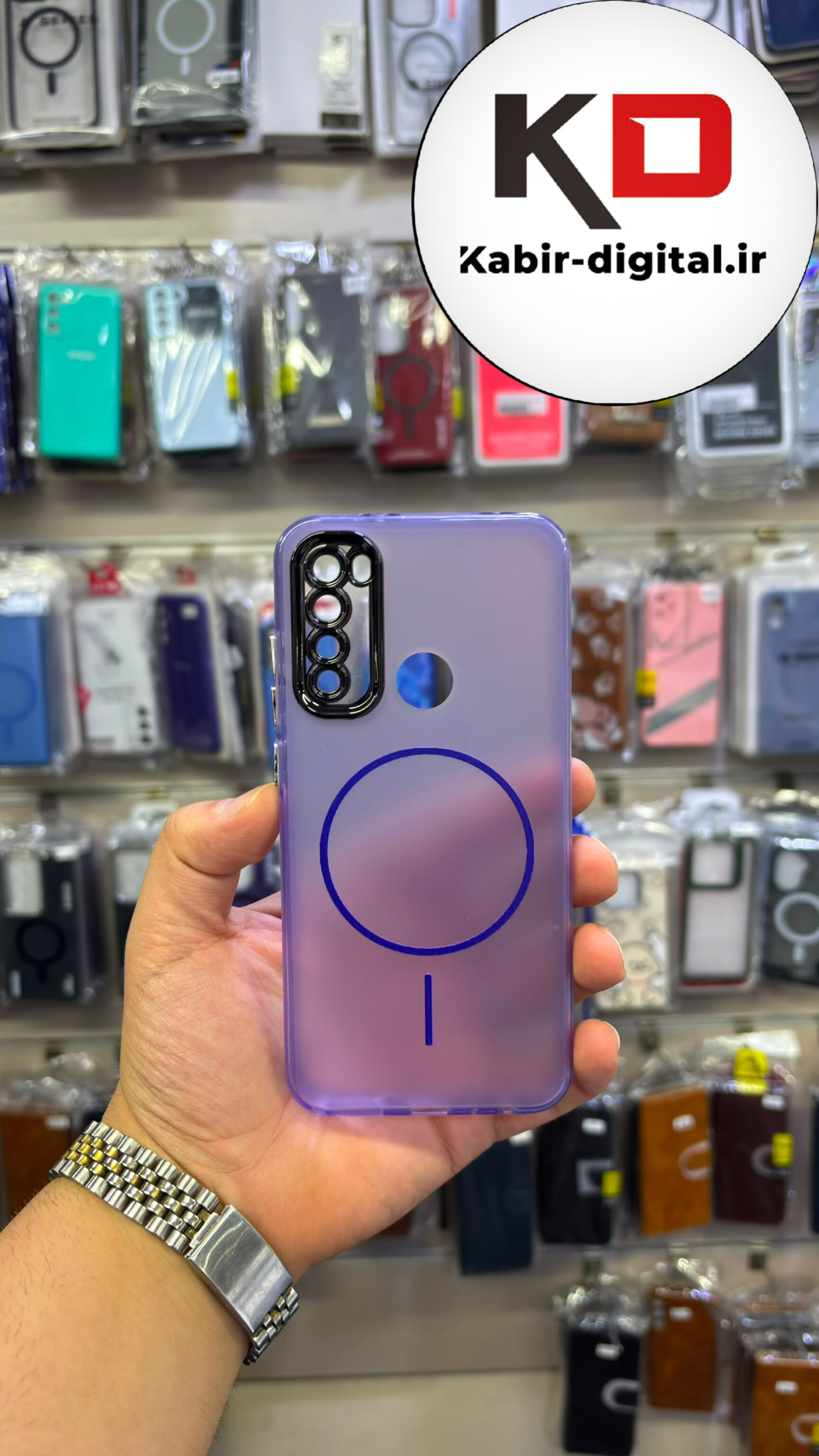 قاب گوشی Redmi Note 8 شیائومی Slim MagSafe Case مات کروم طرح مگ سیف محافظ لنز دار بنفش