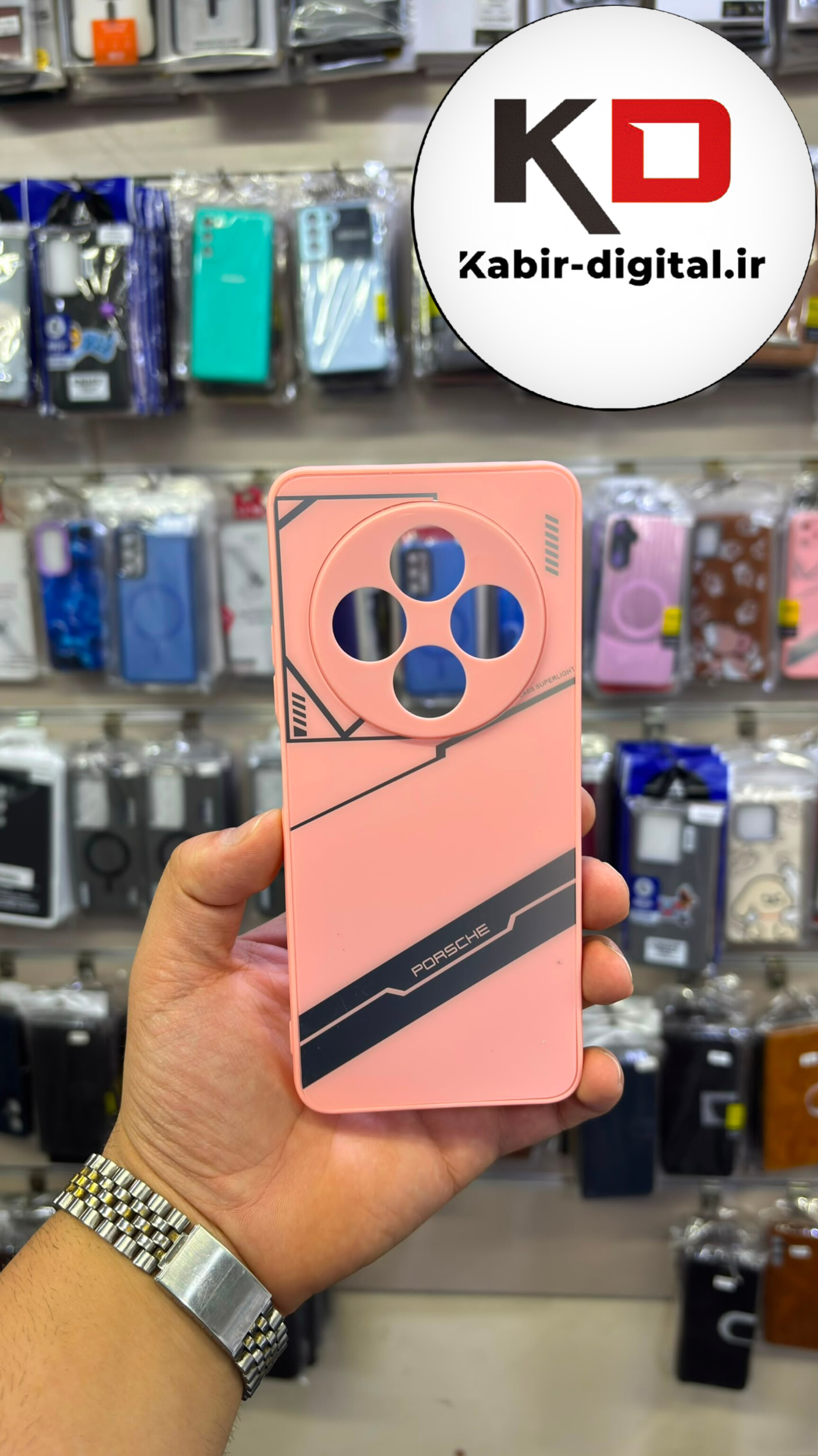 قاب گوشی Redmi 14C / POCO C75 / Redmi A4 شیائومی  PVD دور سیلیکونی PORSCHE دو رنگ تیتانیومی محافظ لنز دار گلبهی