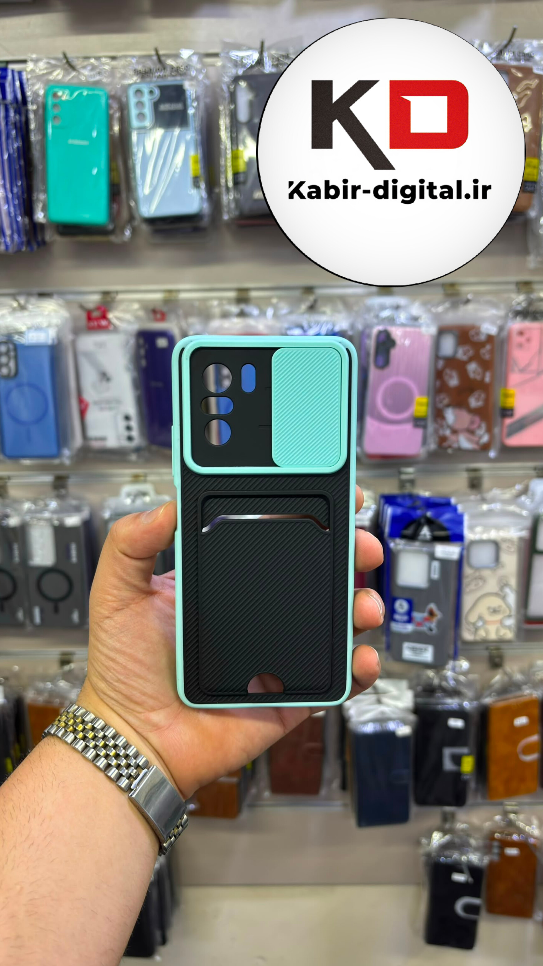قاب گوشی Redmi K40/ POCO F3  شیائومی طرح قاب کربنی محافظ لنز کشویی جاکارتی مشکی فیروزه ای