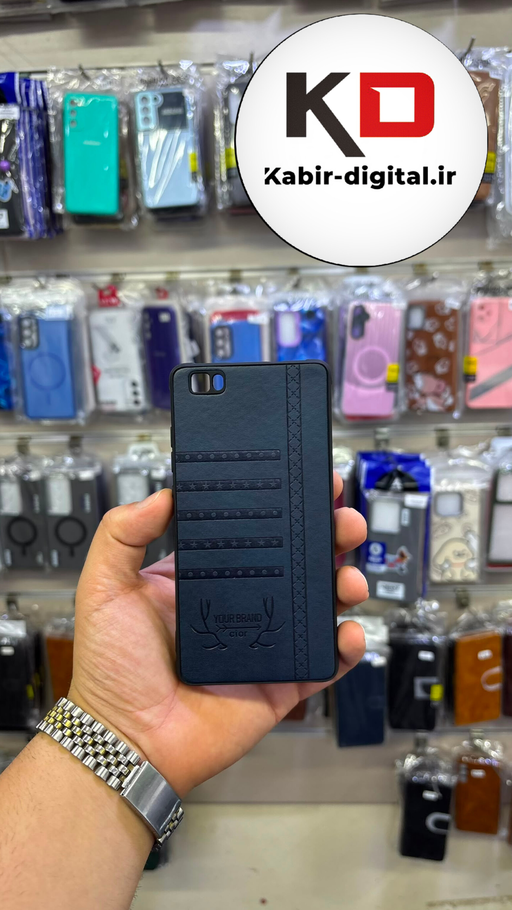 قاب گوشی P8 lite هوآوی طرح ژله ای چرمی ساده گوزنی محافظ لنزدار