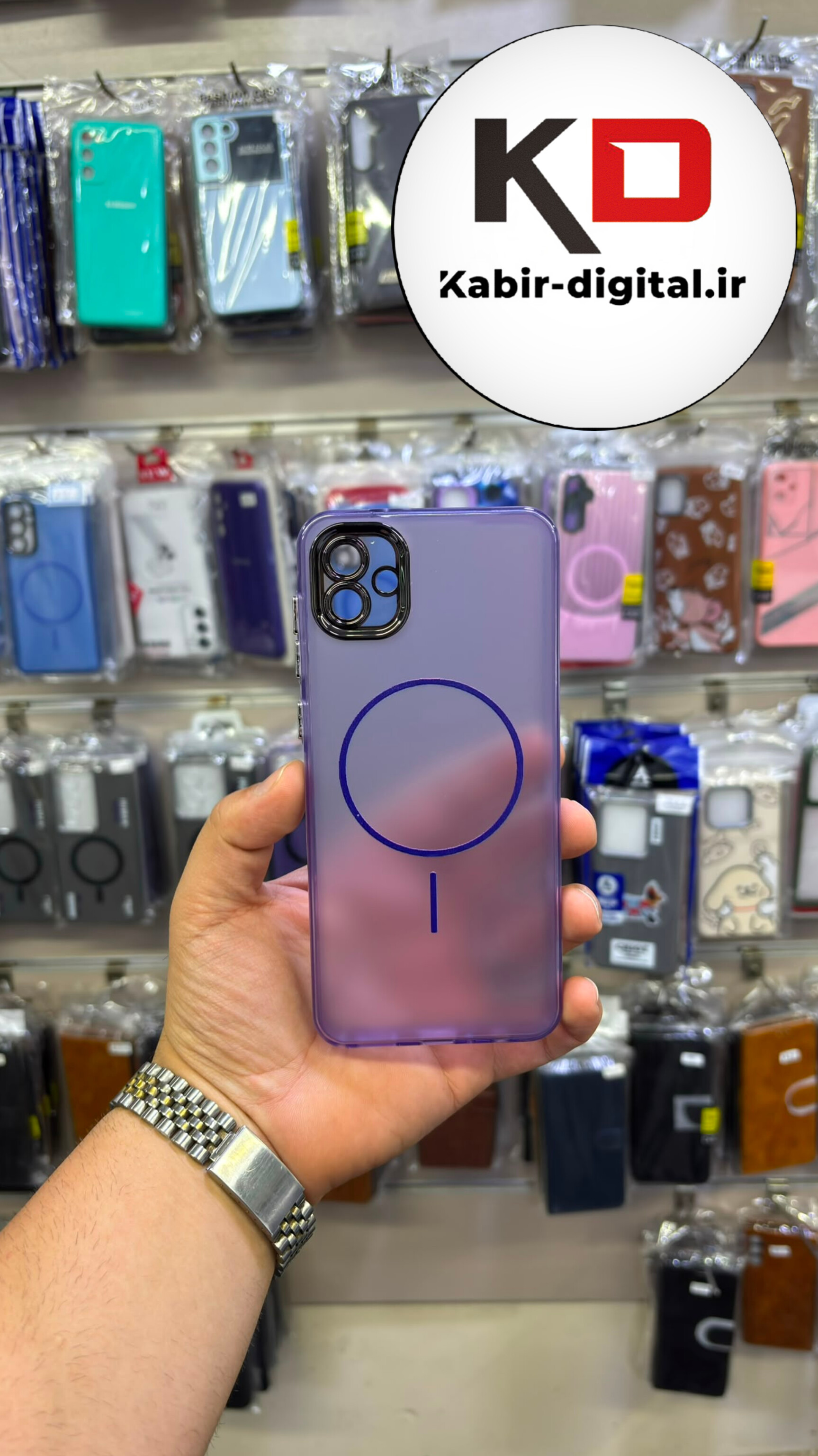 قاب گوشی Galaxy A04 سامسونگ  Slim MagSafe Case مات کروم طرح مگ سیف محافظ لنز دار