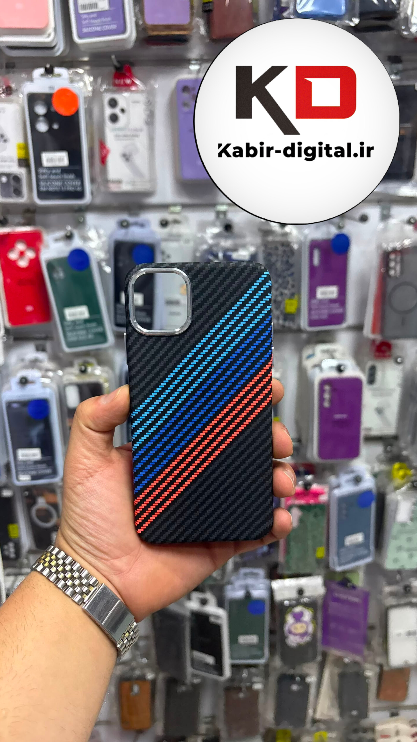 قاب گوشی iPhone 11 pro Max آیفون Carbon Racing اسپرت مگ سیف Magsafe اورجینال طرح کربن لنز کرومی