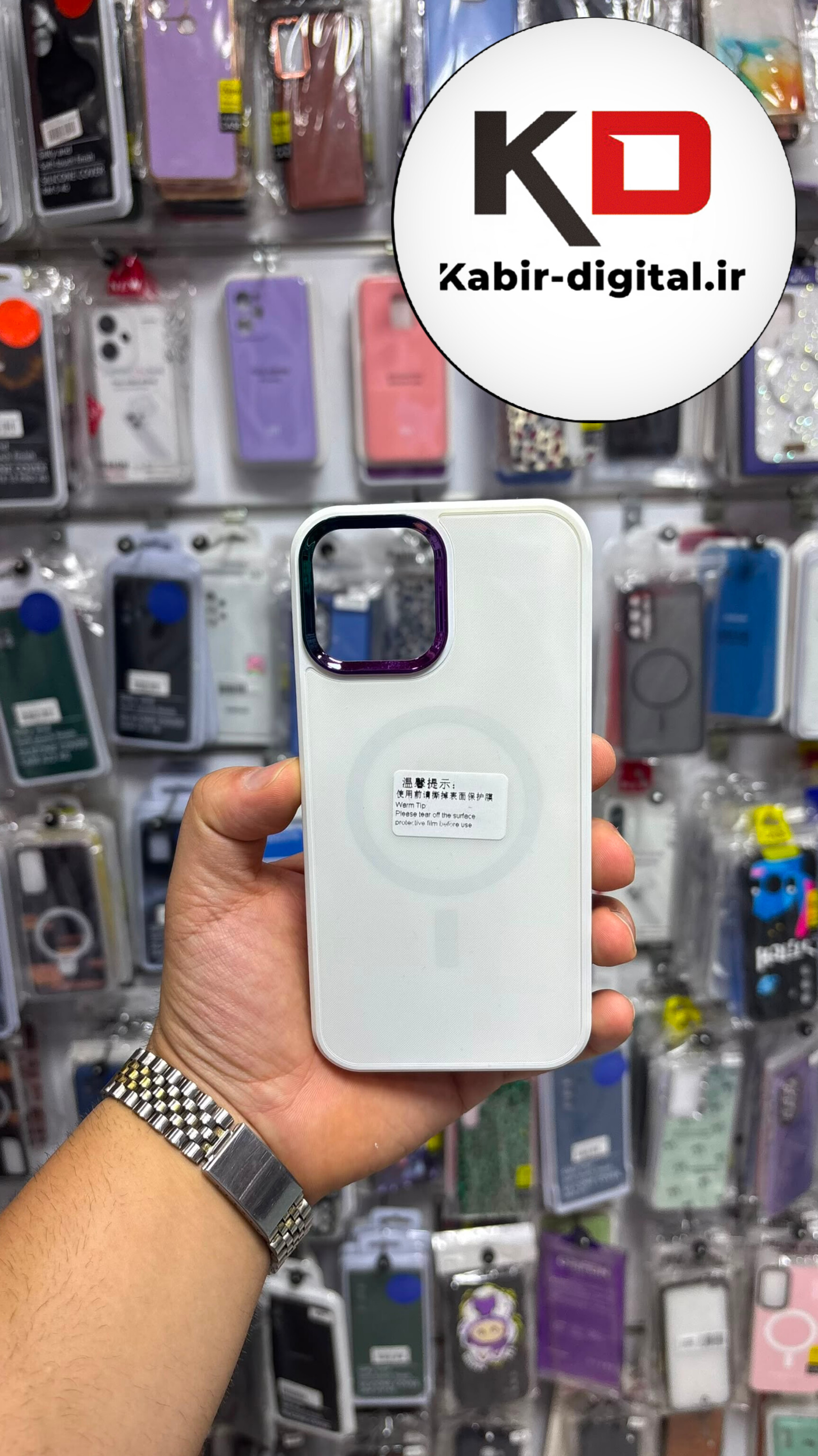 قاب گوشی iPhone 12 Pro Max آیفون طرح K-DOO مات مگ سیف دار MagSafe دور سخت لاکچری سفید