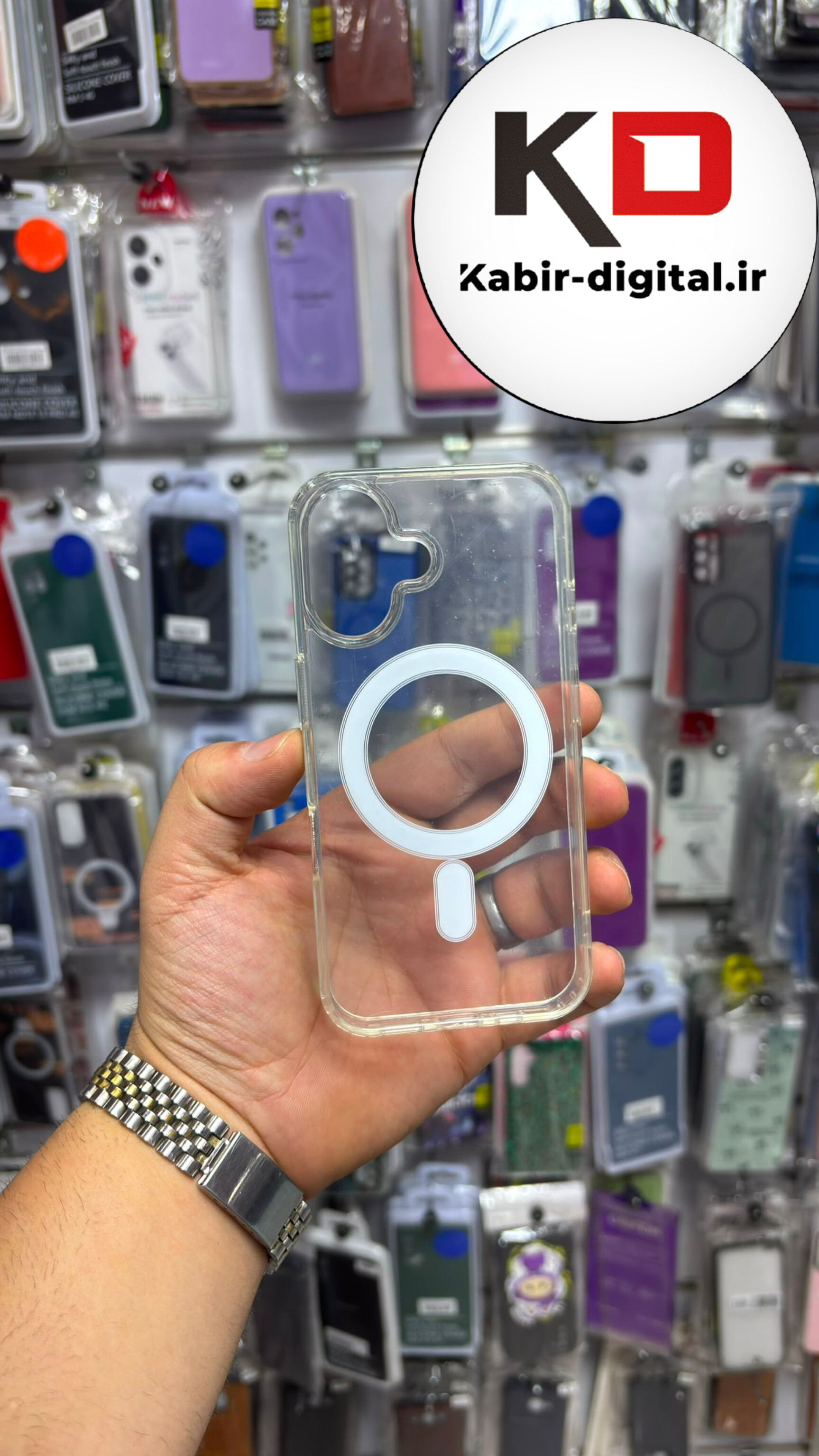 قاب گوشی iPhone 16 / 17 آیفون ژله ایی مگ سیف دار پشت سخت شیشه ای شفاف محافظ لنزدار کپسولی بی رنگ