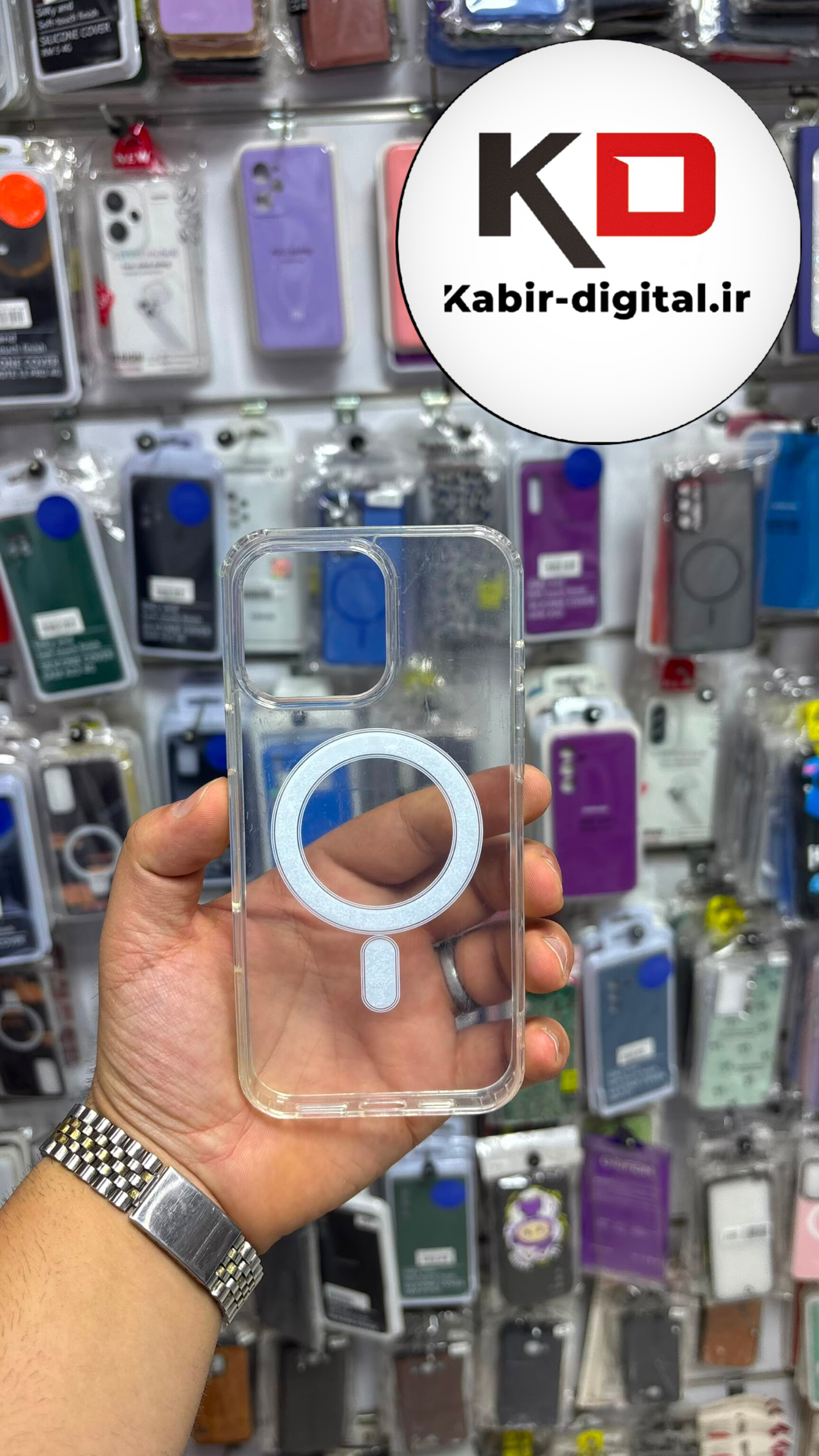 قاب گوشی iPhone 16 Pro max آیفون پشت شفاف ژله ای لنز کرومی مگ سیف دار اورجینال