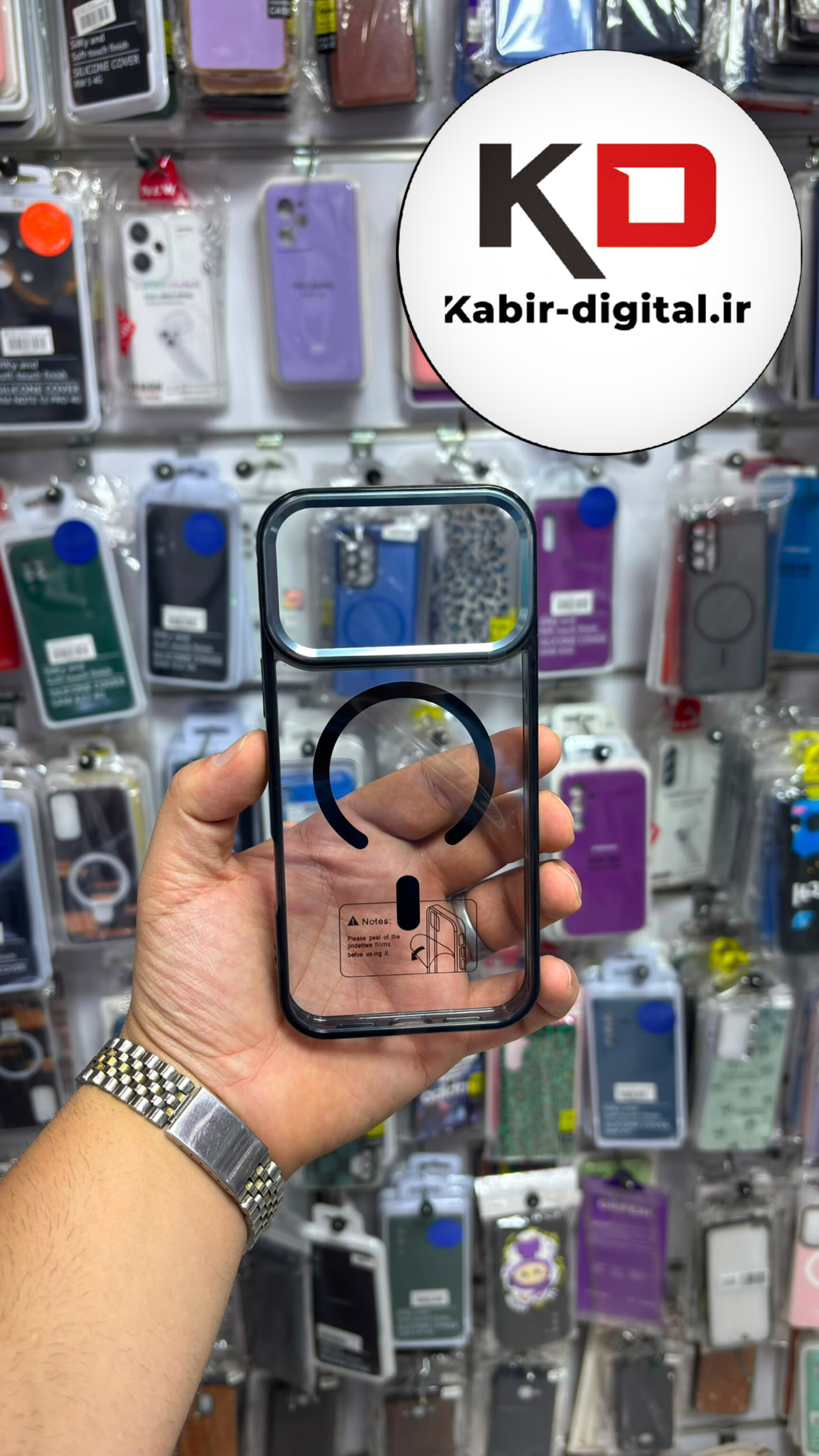 قاب گوشی iPhone 17 pro msx آیفون پشت شفاف مگ سیف دار MagSafe اورجینال Metal Stand Case لنز کرومی