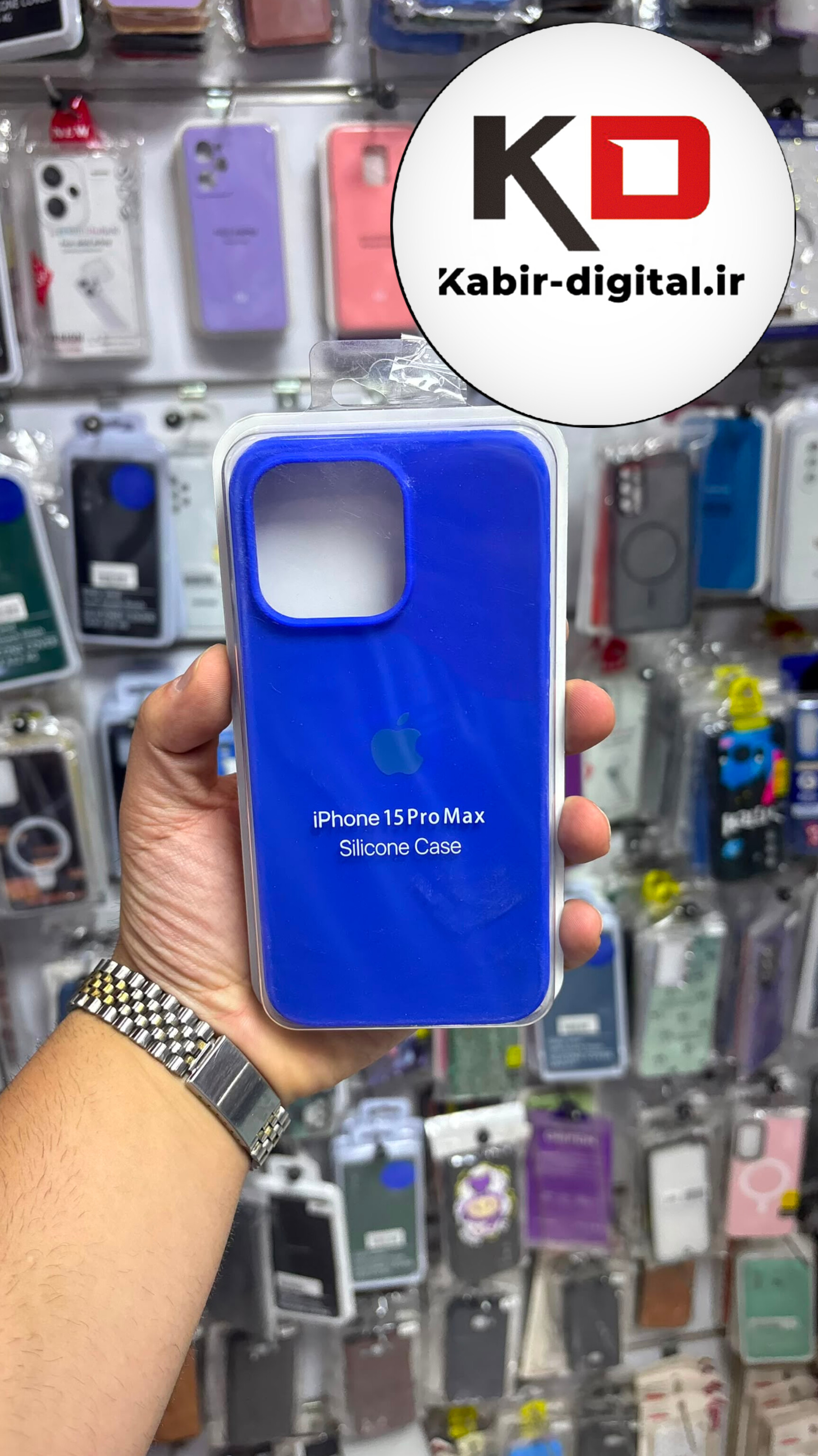 قاب گوشی iPhone 15 pro max / 14 pro max / 13 pro max آیفون سیلیکونی اورجینال درجه یک داخل پارچه زیر بسته محافظ لنزدار آبی