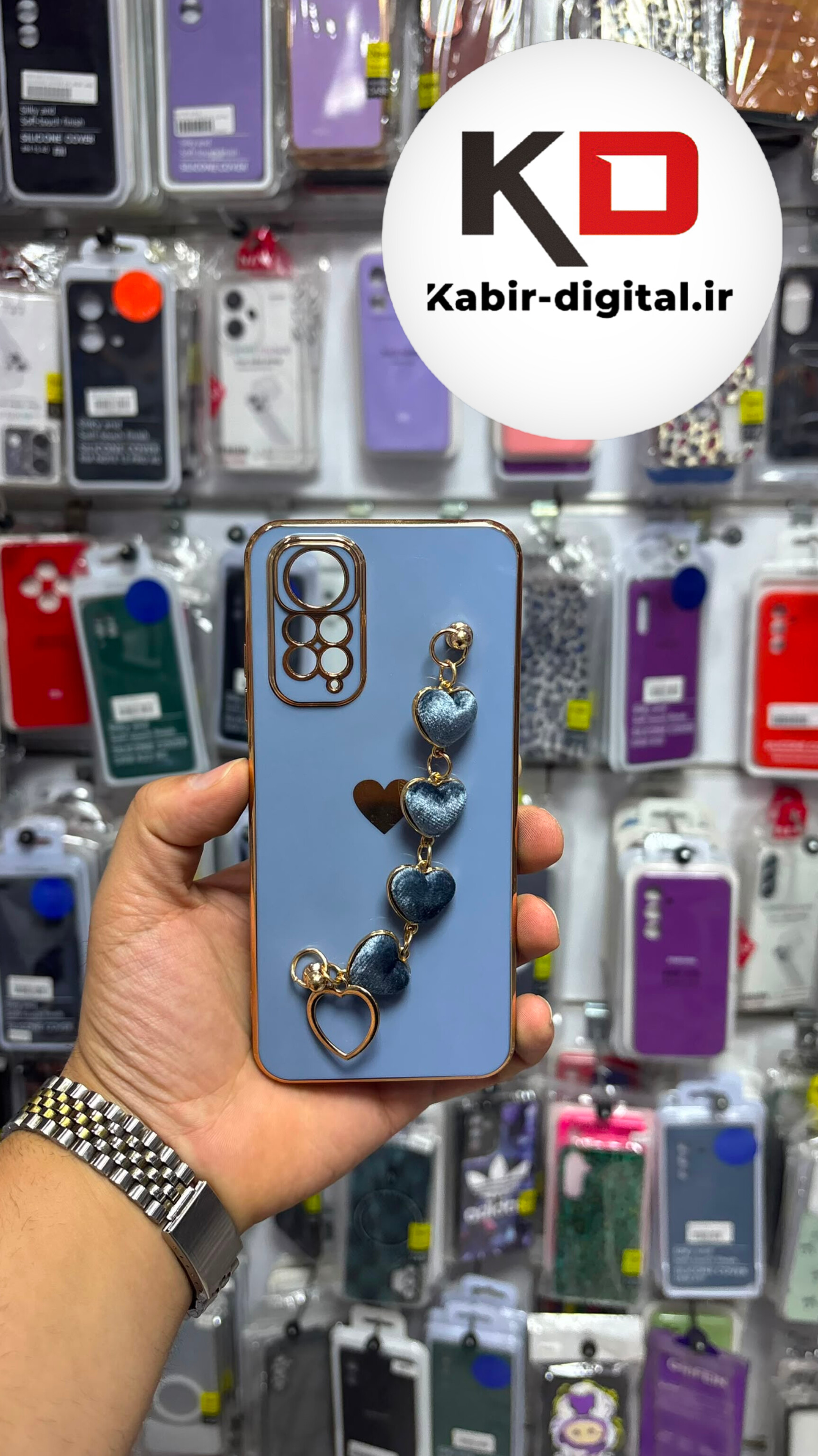 قاب گوشی Redmi Note 11 / Note 11s شیائومی طرح گلد لاین رزین لاکچری دستبندی زنجیری قلبی آویزدار محافظ لنز دار فیلی